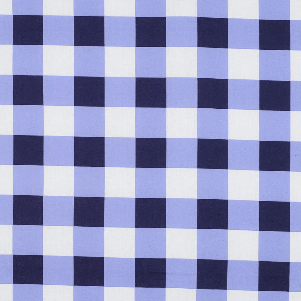Baumwollstoff beschichtet mit Karomuster - blau/dunkelblau/weiß 