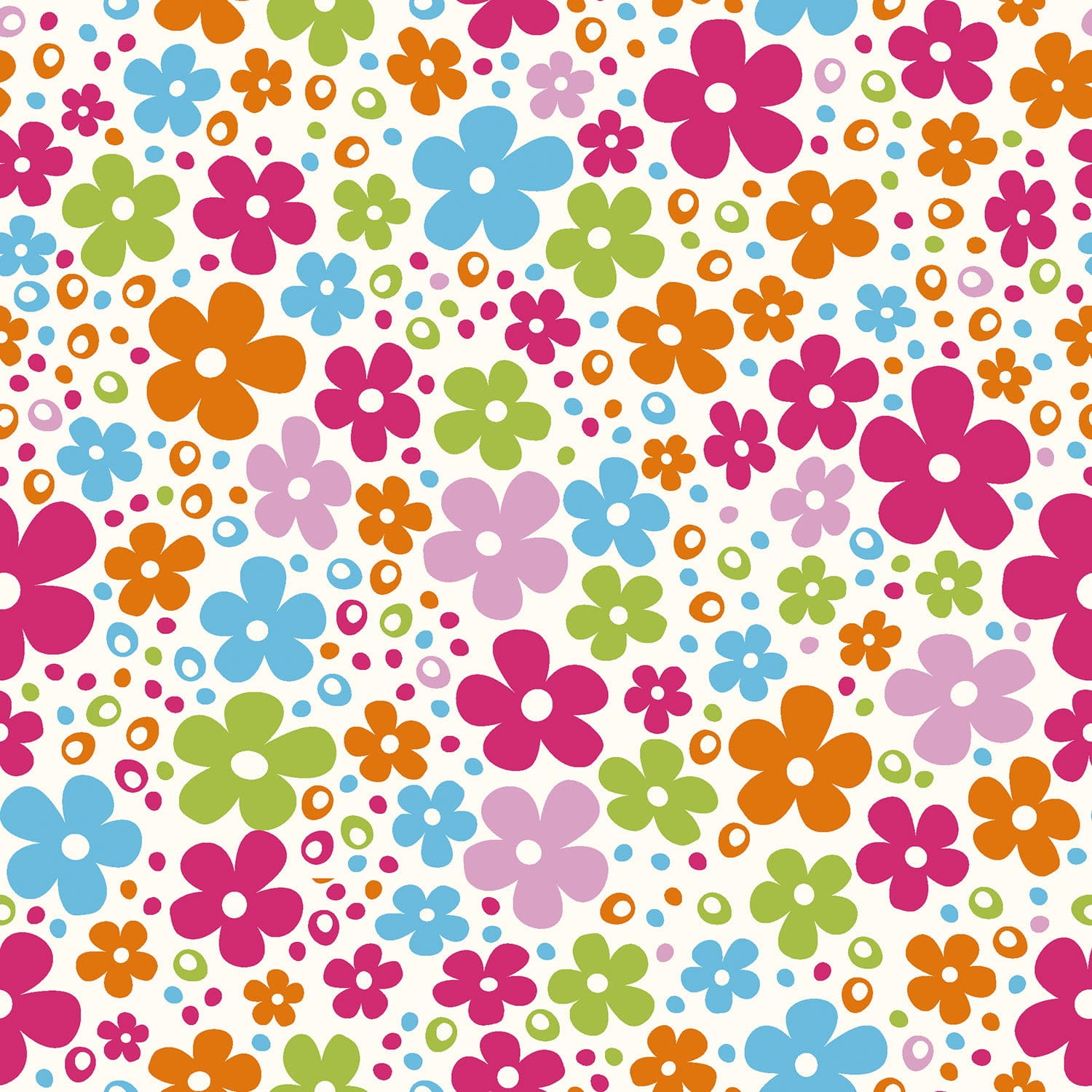 Baumwollstoff Popeline mit buntem Blumen muster - ecru (N051)