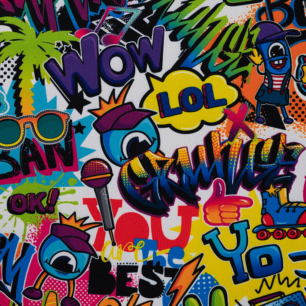 Alpenfleece Digital "Graffiti Vibes" - weiß