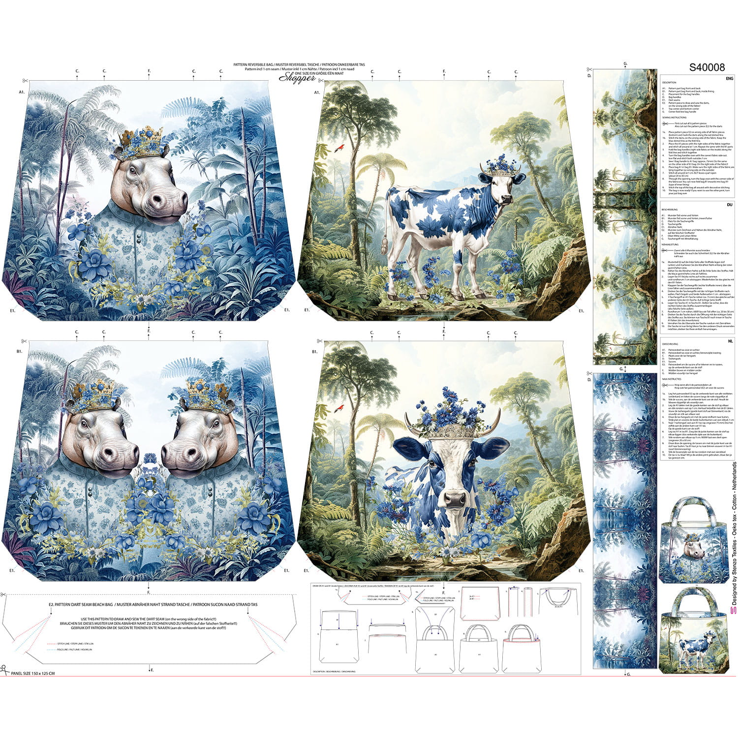 Canvas Panel "Jungle Royals" von Stenzo 125x150 cm