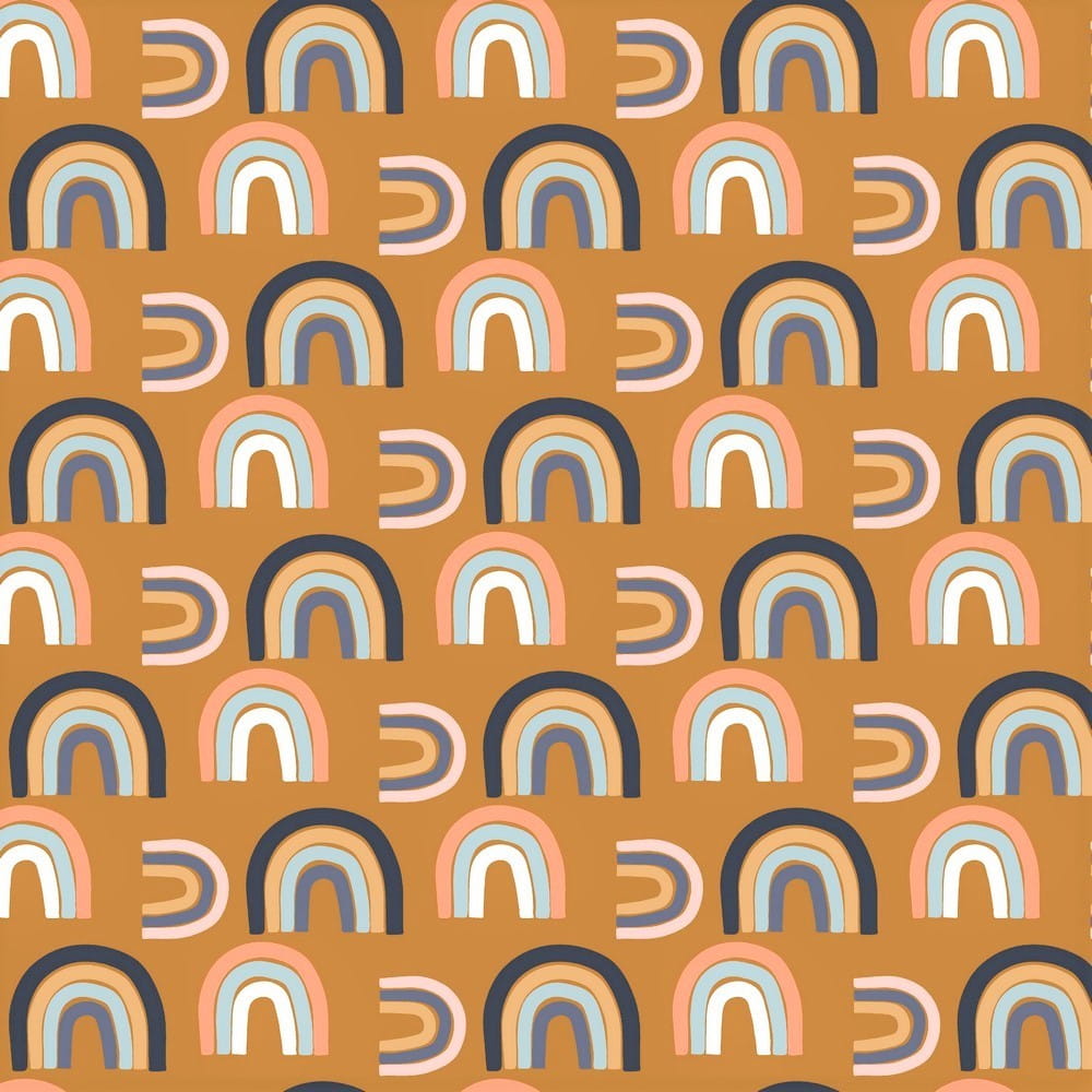 Alpenfleece mit Regenbögen - pumpkin orange
