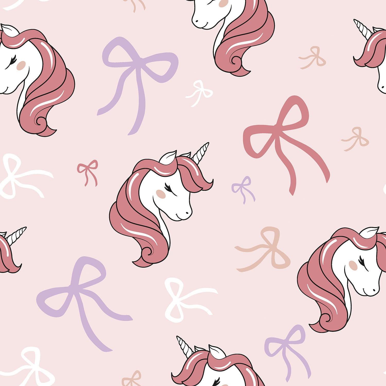 Baumwolljersey mit großen Einhörnern - nuderosa (N011)