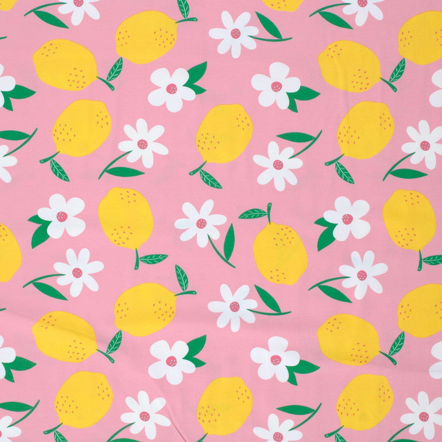0,89m Reststück   Baumwolljersey mit Zitronen - rosa (N011)