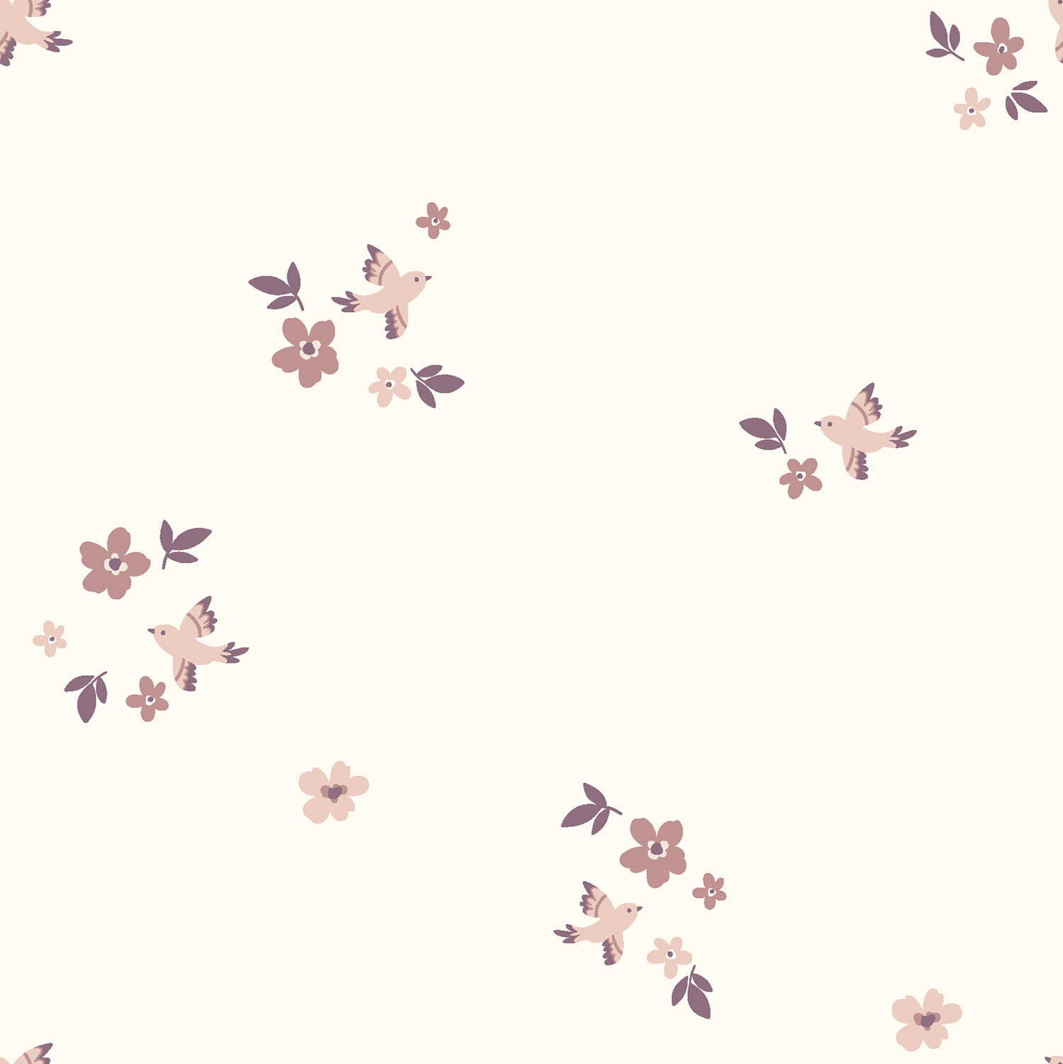 Baumwolljersey "Soft Harmony" mit Blumen & Vögeln - ecru (N051)