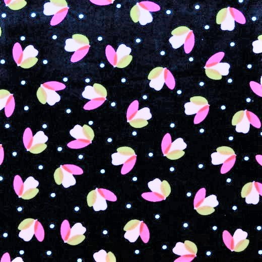 Nicki navy mit weißen Dots und Tulpen  Nicki navy mit weißen Dots und Tulpen