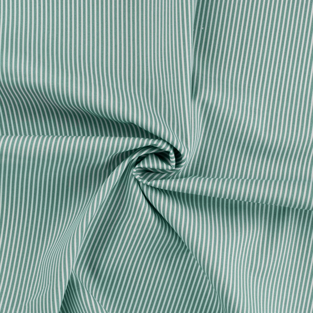 Baumwollstoff dusty green mit kleinen weißen Streifen (323) 