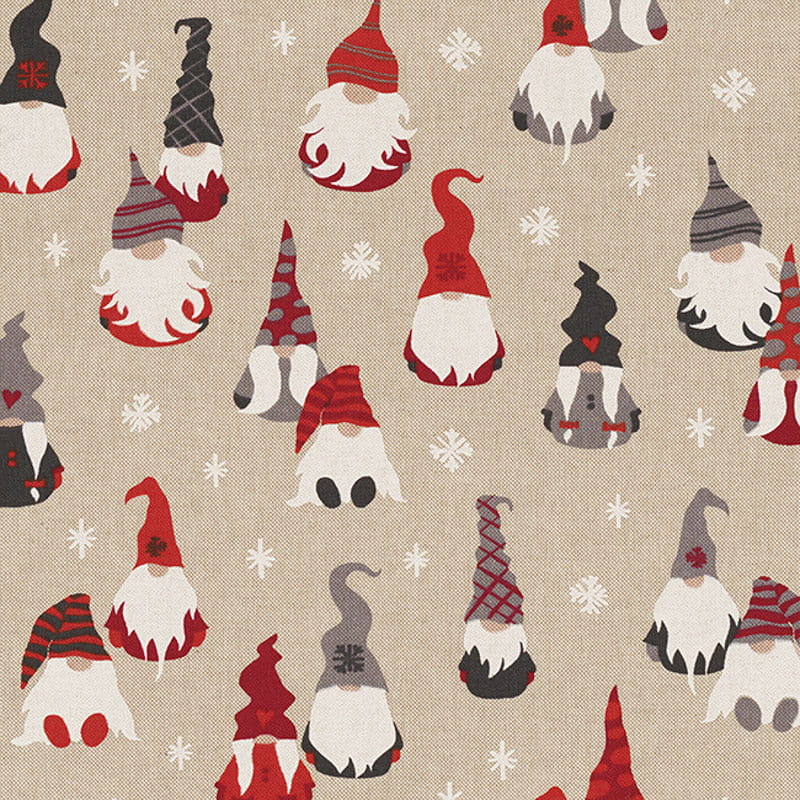 Halb-Panama "Christmas Gnomes" - natur