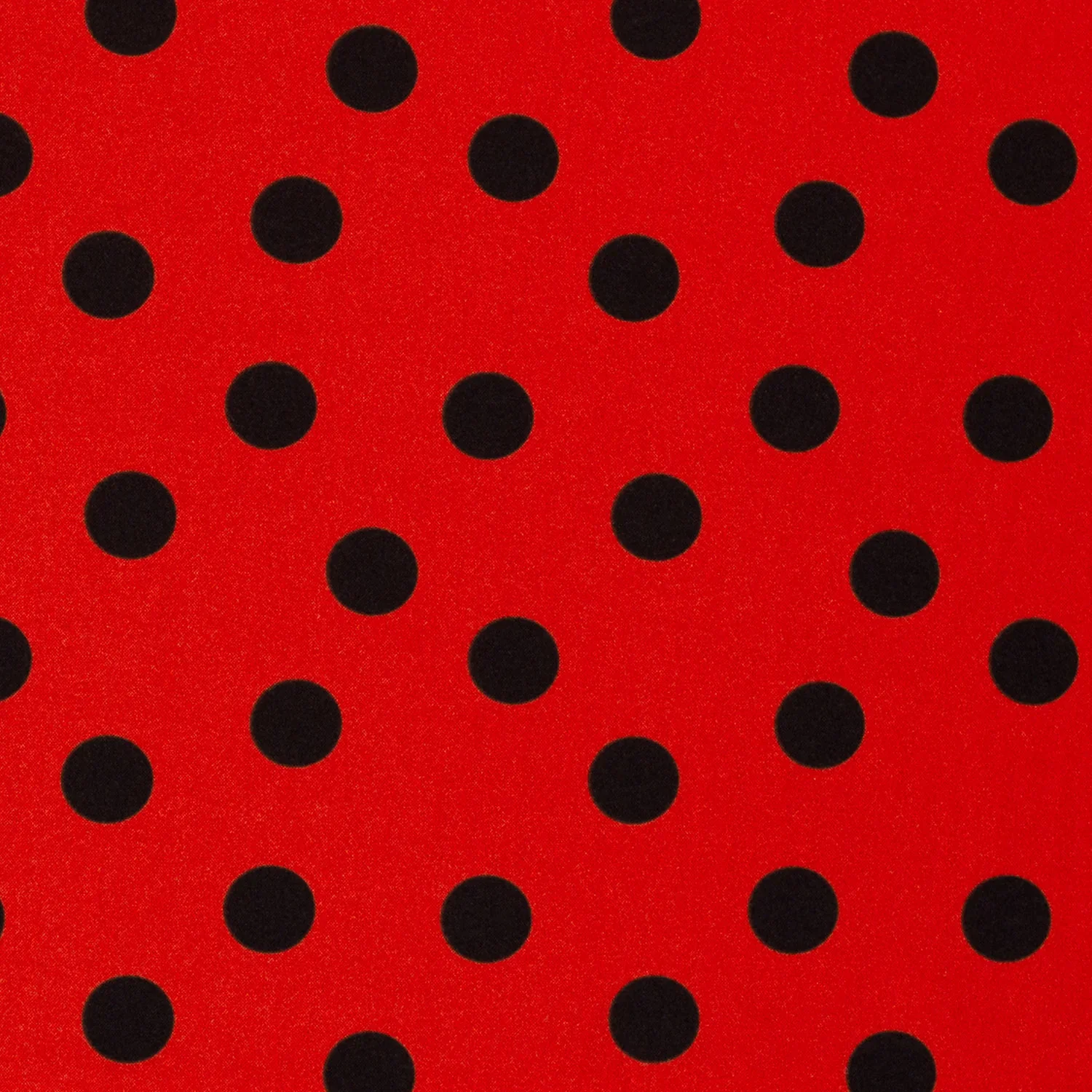 Karnevalsstoff Burlington mit großen schwarzen Punkten - rot 