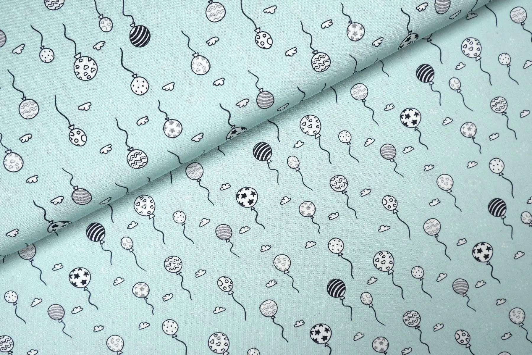 Baumwollstoff "Little Balloons" - hellmint