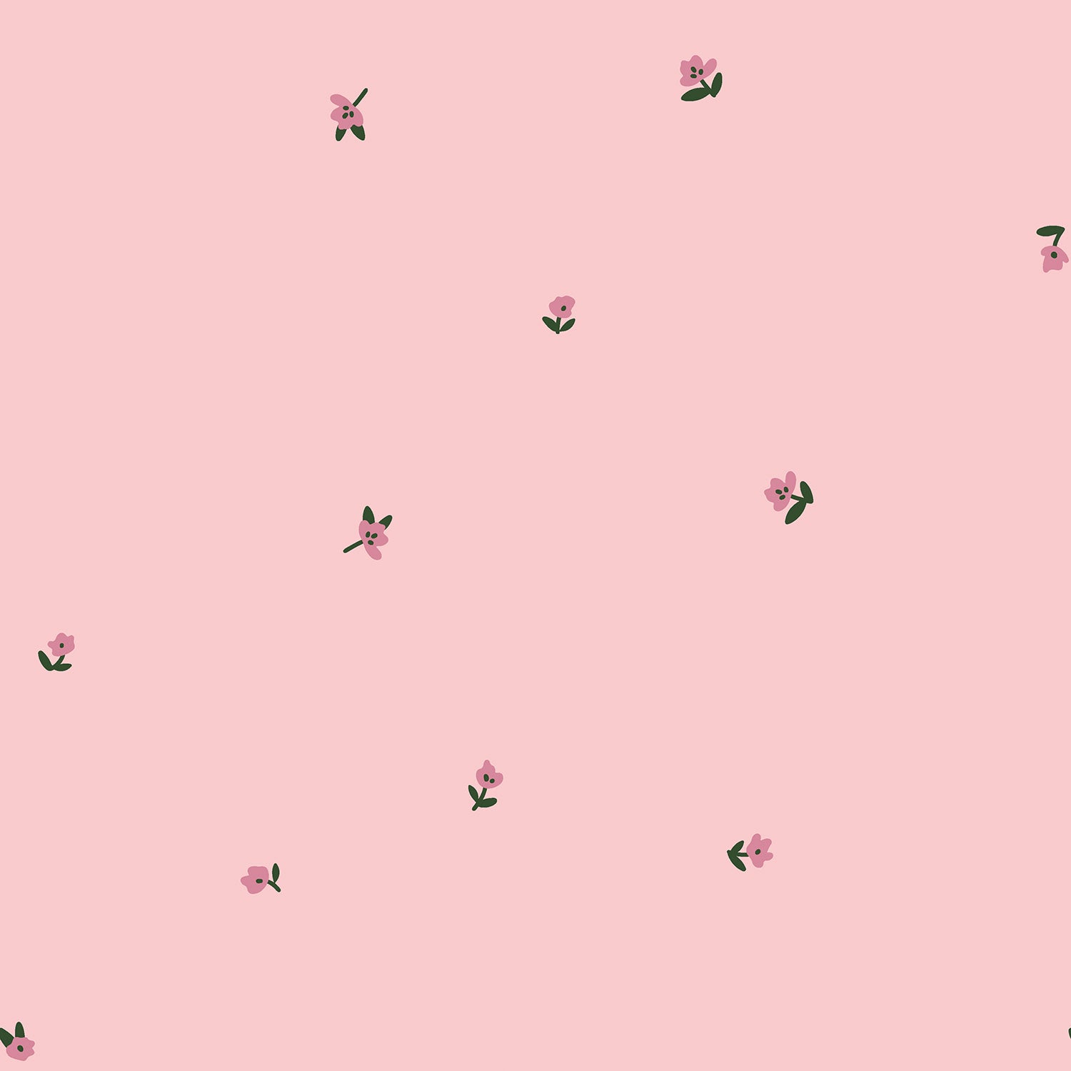 Feincord mit kleinen Blumen - rosa (N012)