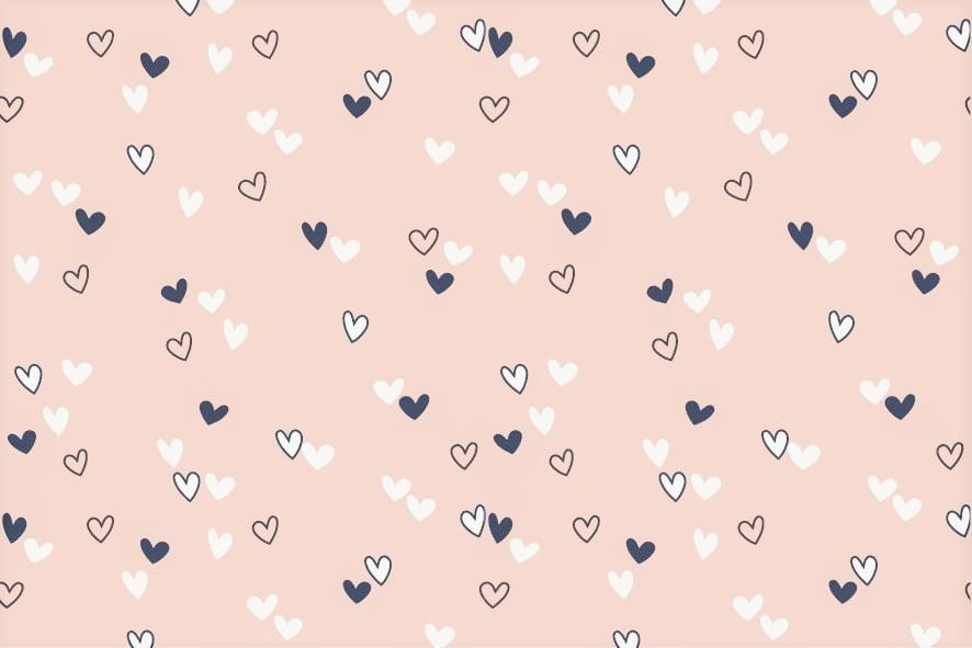 Baumwollstoff "Lovely Hearts" - salmon