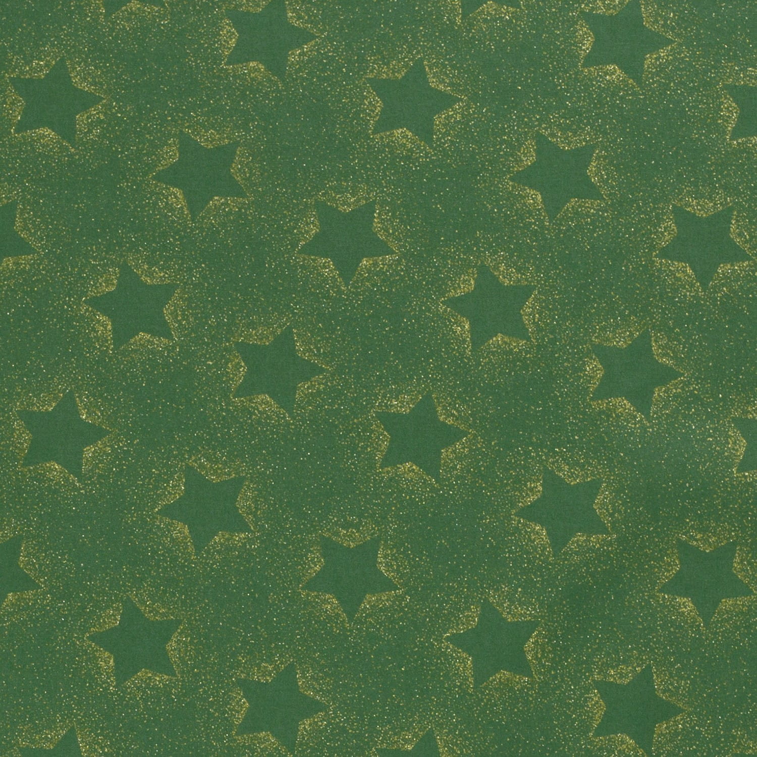 Baumwollstoff mit goldenen Sternen - grün (N025)