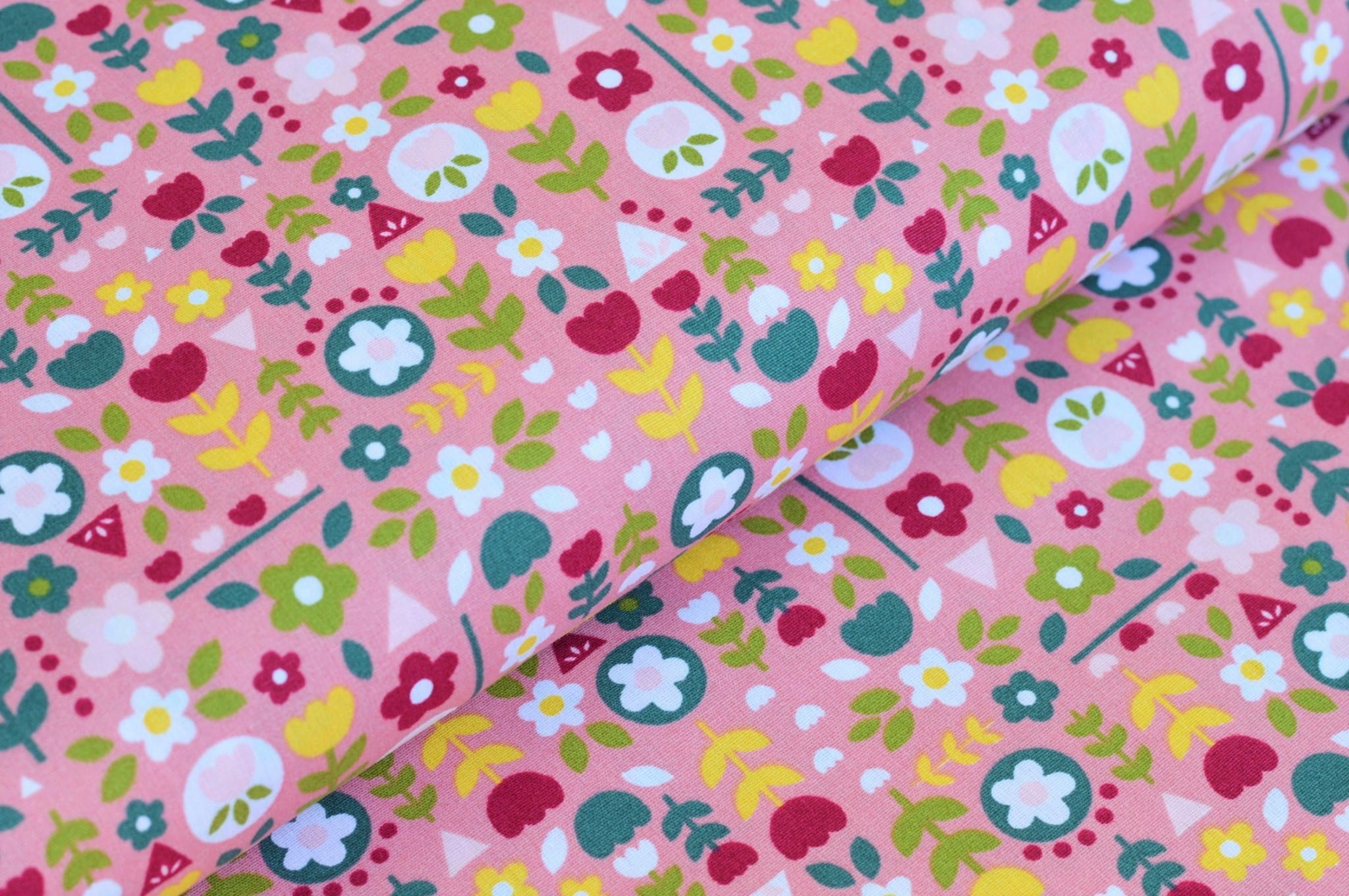 Baumwollstoff rosa "Happy Feeling" Baumwollstoff rosa "Happy Feeling"