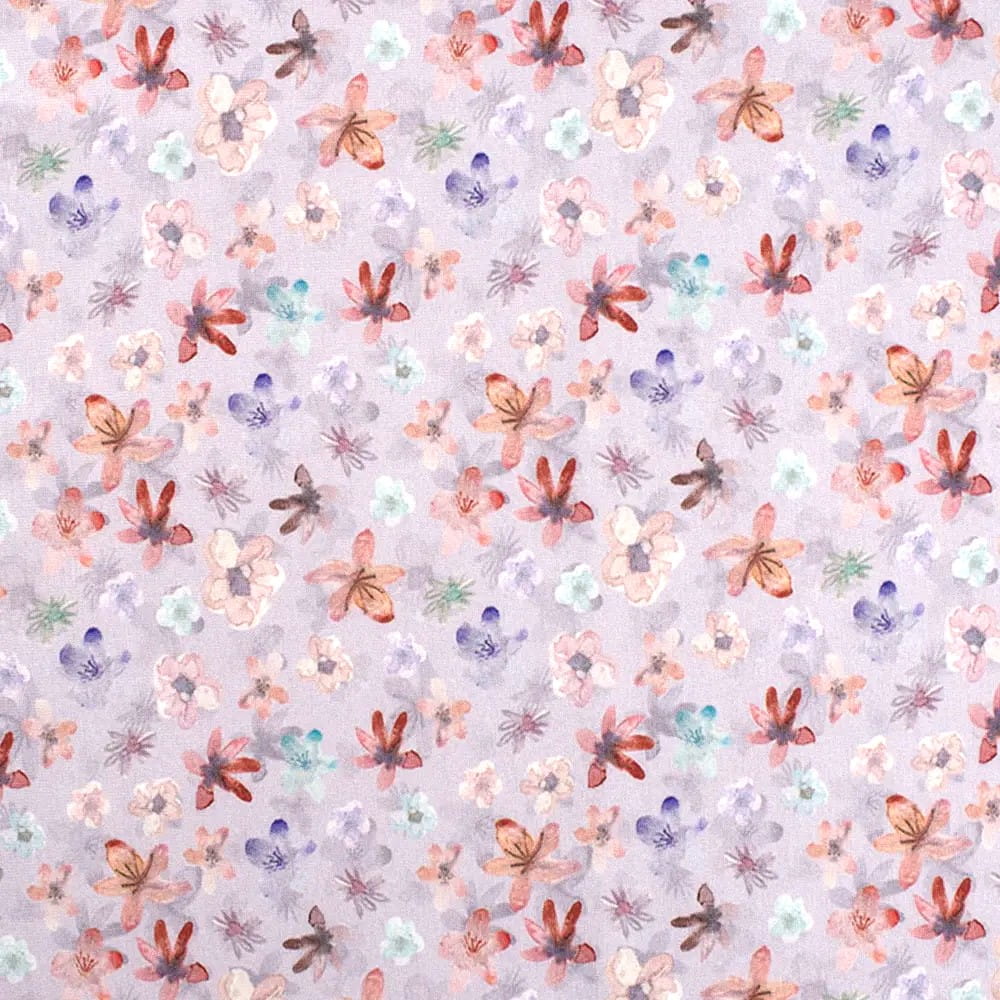 Baumwolljersey Organic Cotton "Small Flowers" - flieder