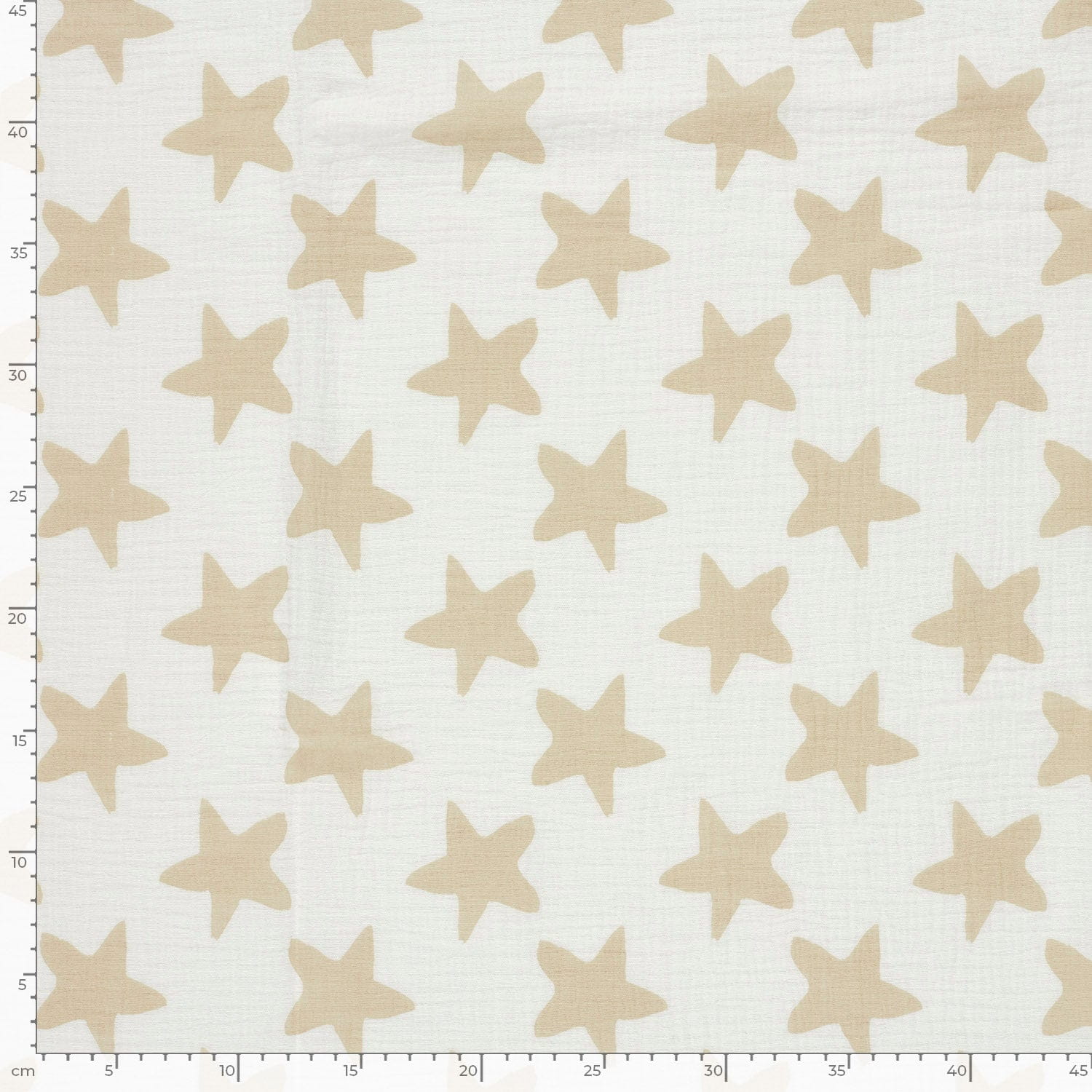 Baumwolle Double Gauze/ Musselin mit Sternen - ecu/beige