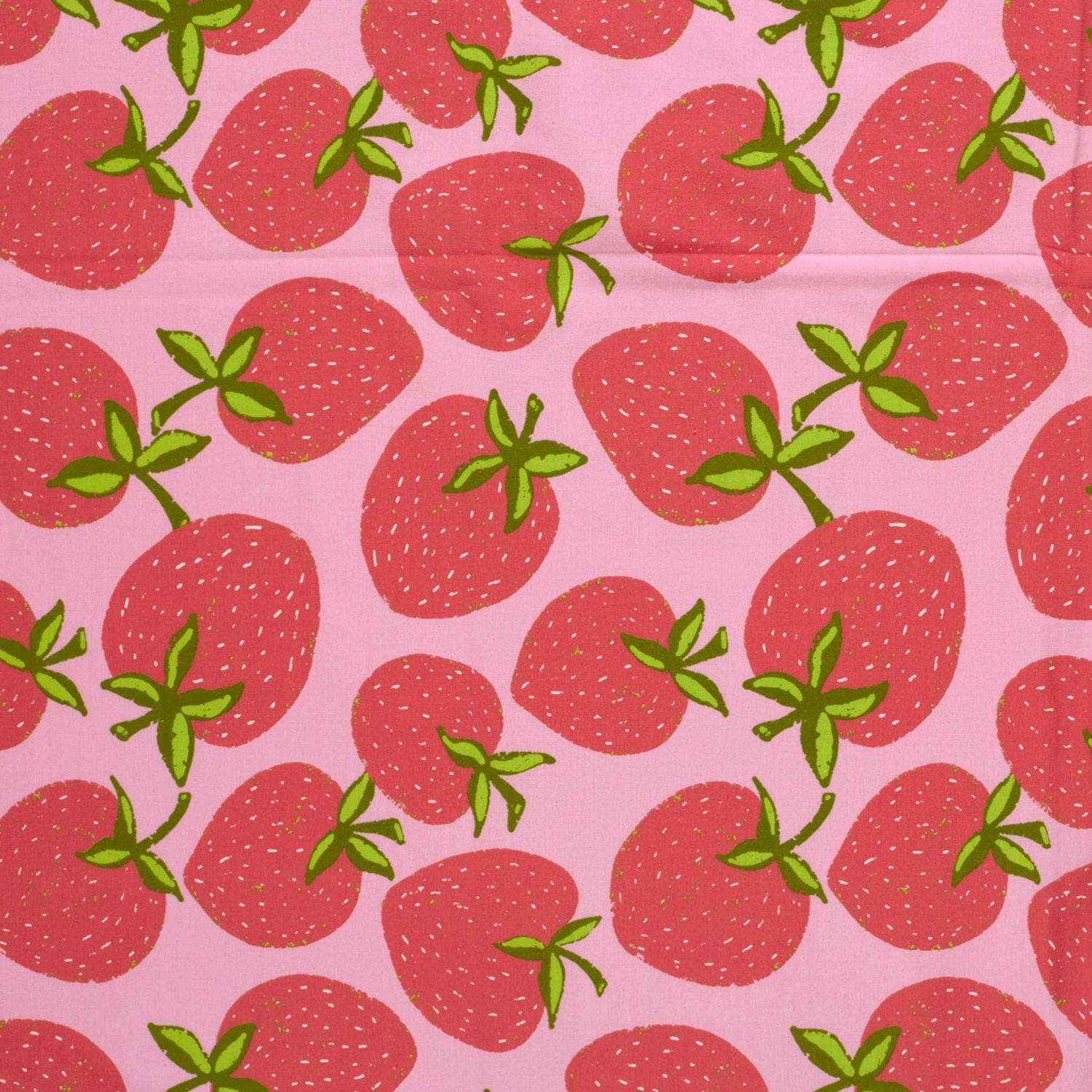 Baumwolljersey mit großen Erdbeeren - rosa (N013)