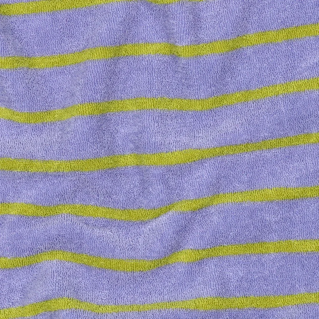 Frottee garngefärbt mit bunten Streifen - flieder/lime (V004)