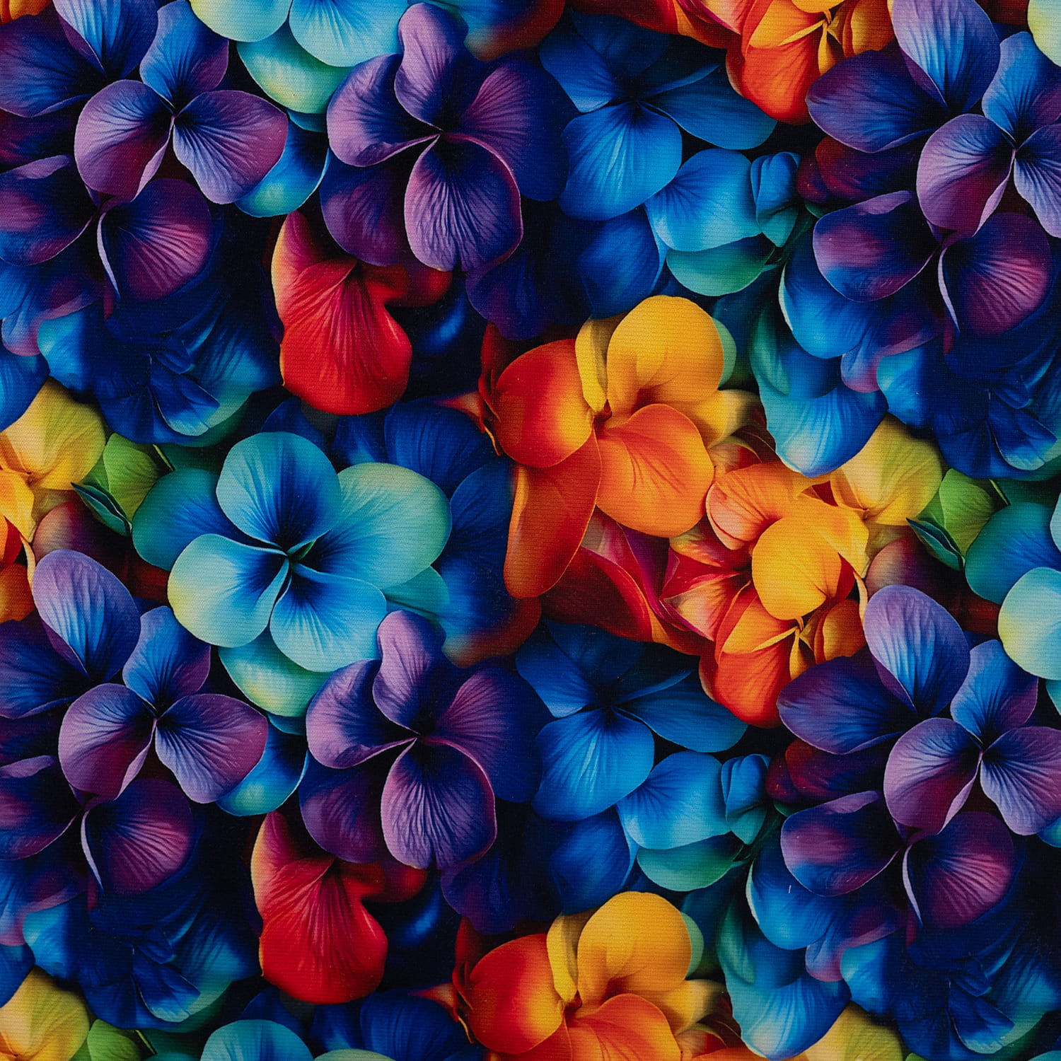 Alpenfleece Digital "Tropical Bloom" mit Blumen - schwarz