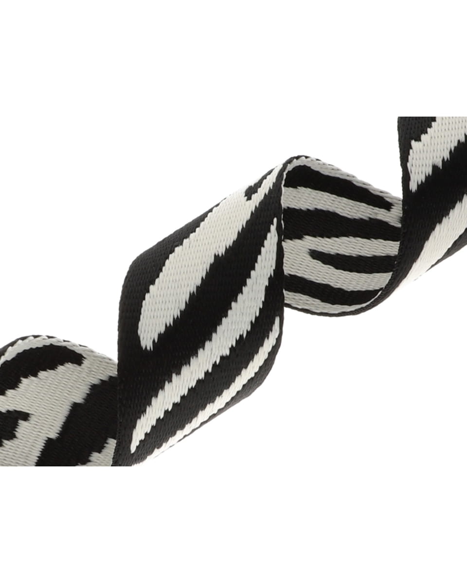 Gurtband Polycotton 38mm Zebrastreifen - schwarz/ecru