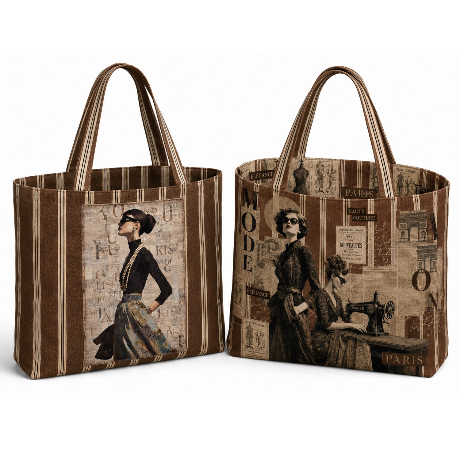 Canvas Panel "Vintage Fashion Diary" von Stenzo 125x150 cm