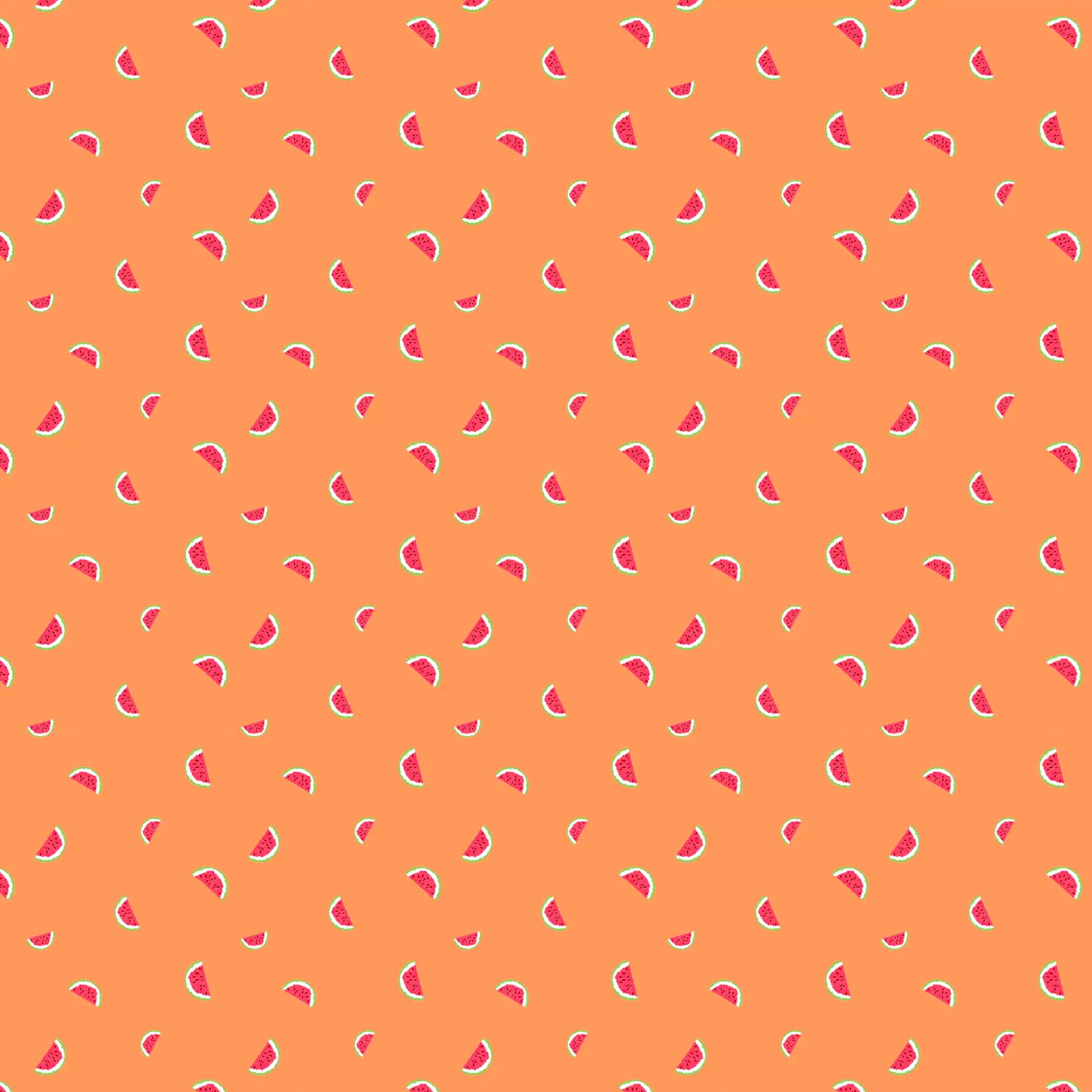 Baumwolljersey mit Melonen - neonorange