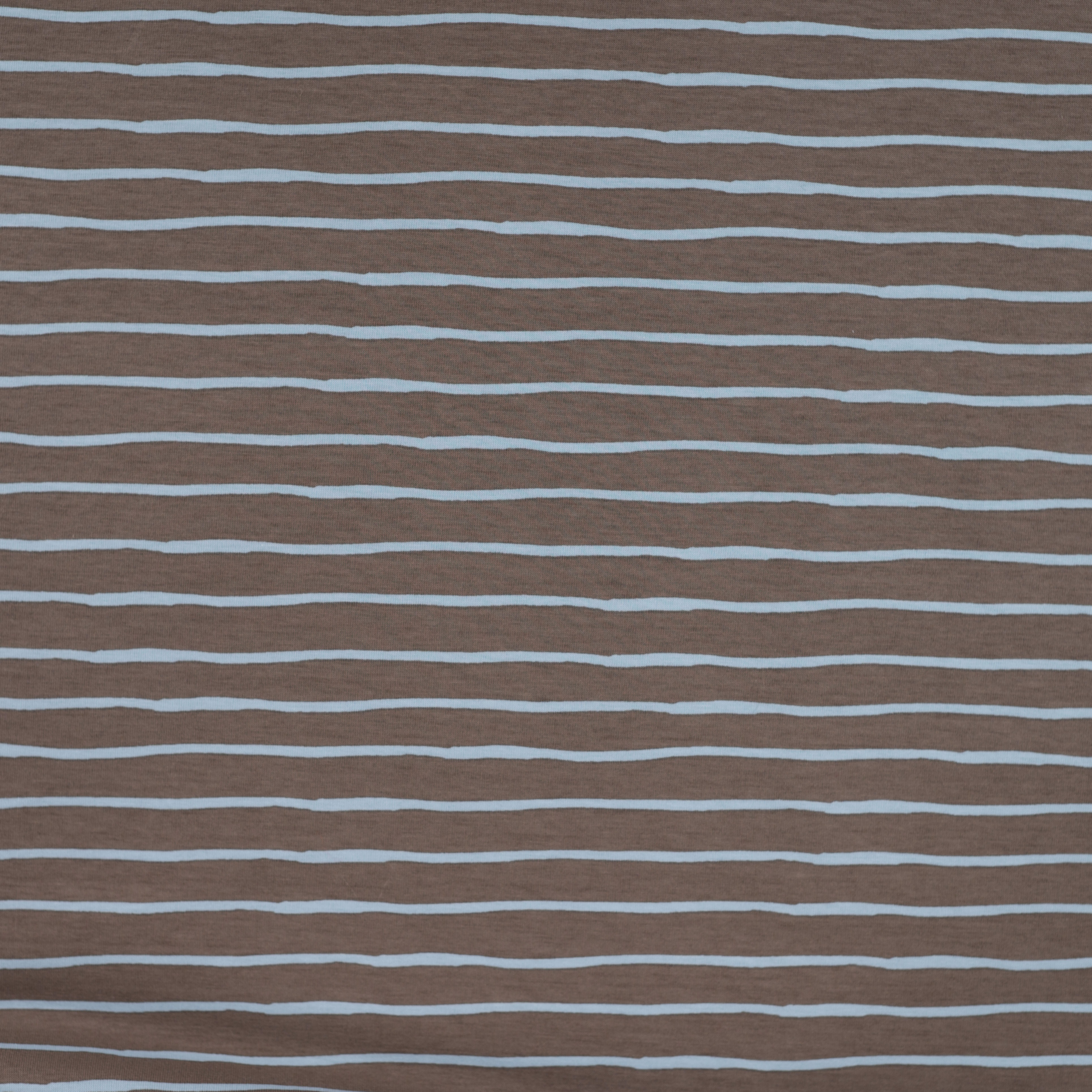 Baumwolljersey mit Streifen - braun/dusty blue 