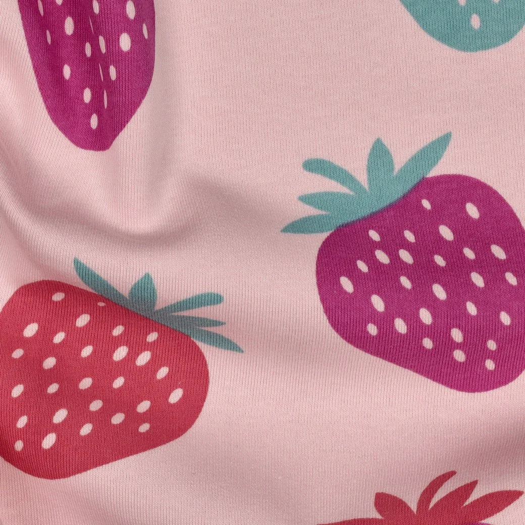 Sweat angeraut mit Erdbeeren - rosa (V047)