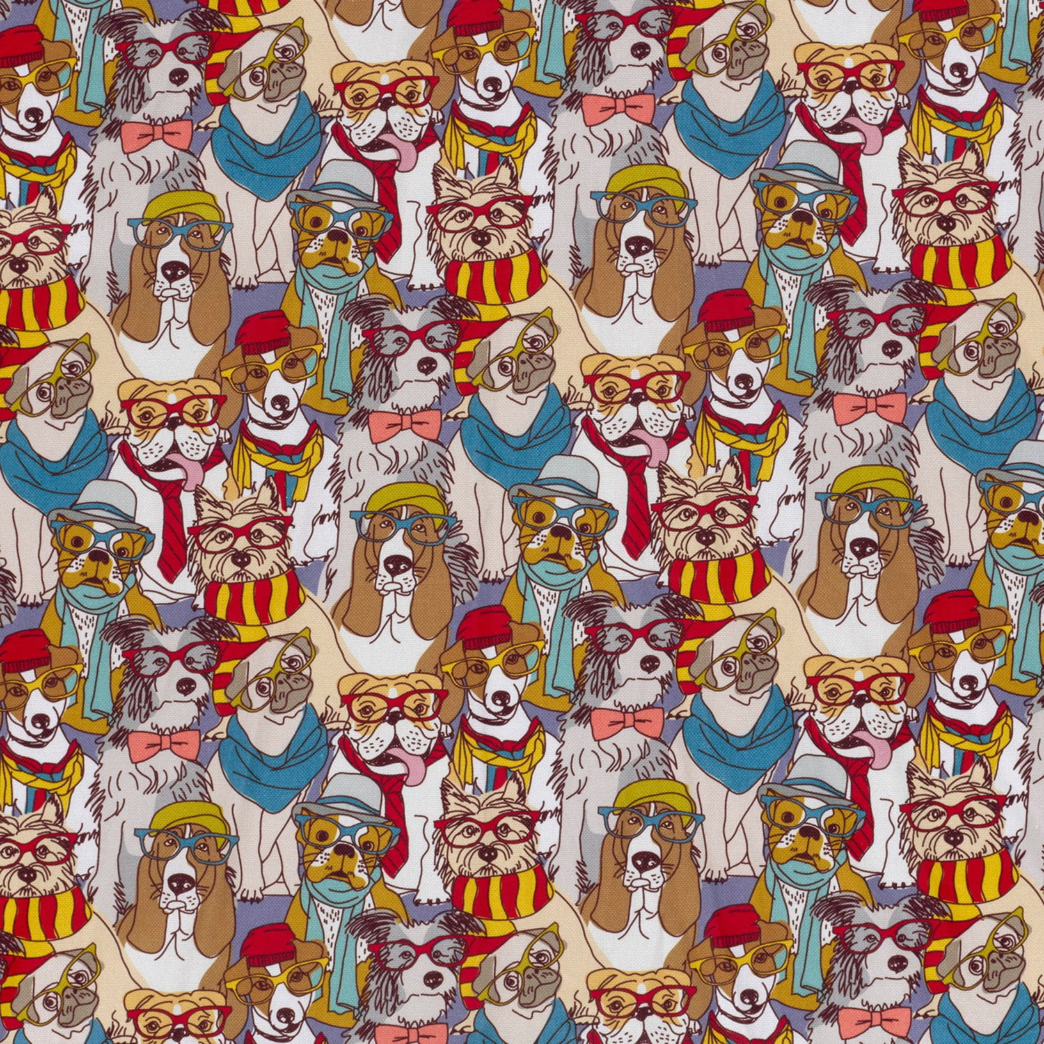 Panama Dekostoff "Cool Dogs" mit Hunden