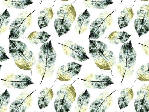 Viskose  Digital mit zarten Blättern - weiß