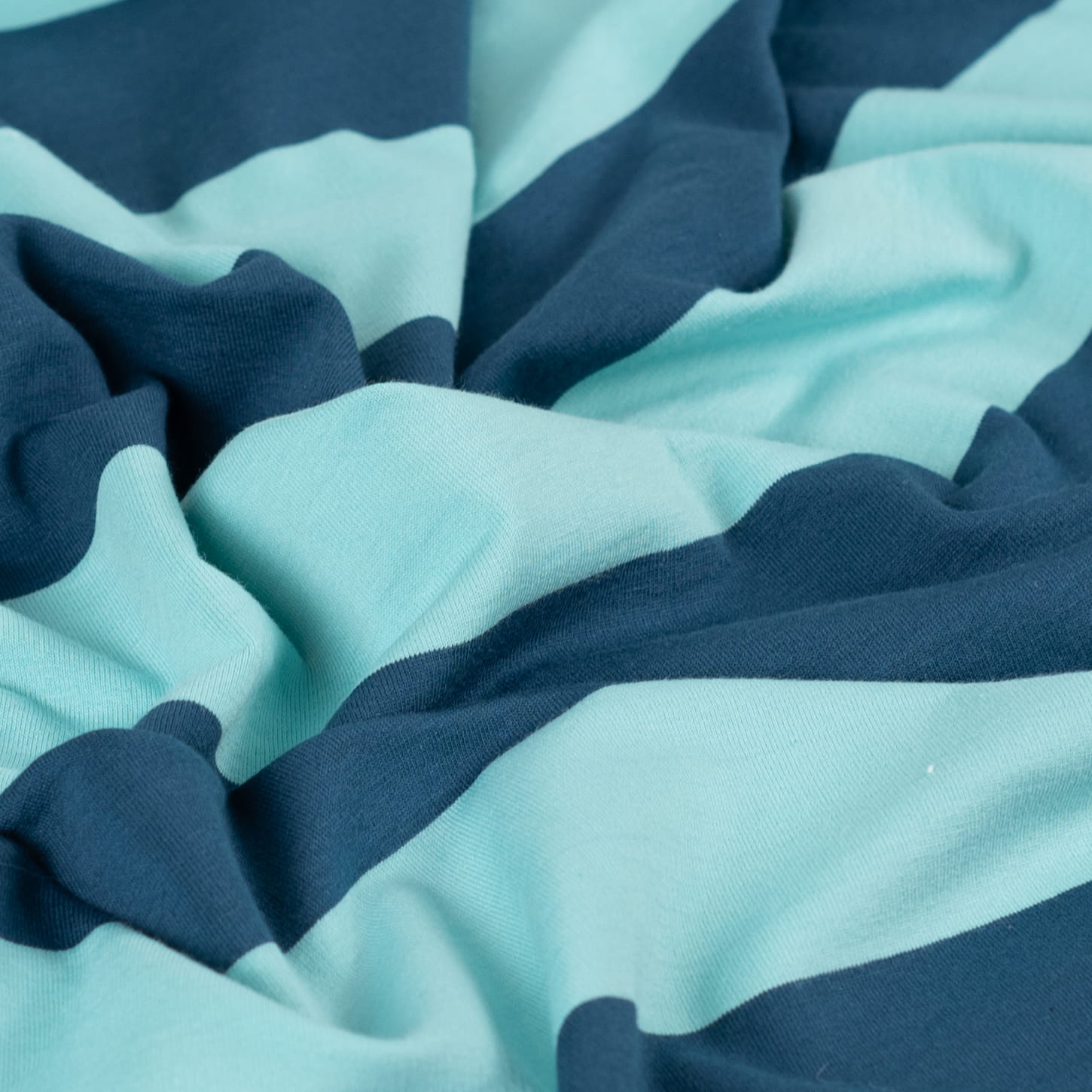 Sommersweat French Terry "Yarn Dyed" mit Streifen - petrol/mint (Q942)