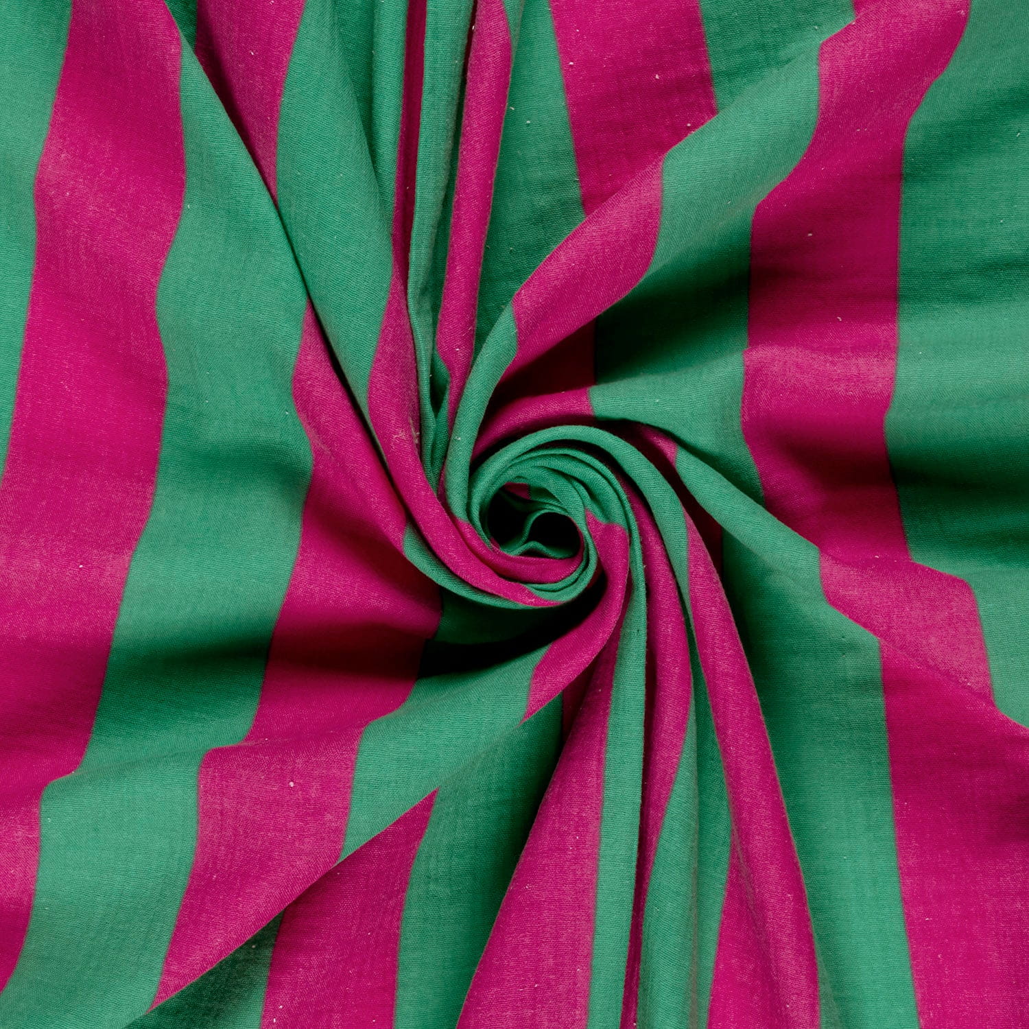 Baumwolle Double Gauze/ Musselin mit Blockstreifen - grün/pink (N024)