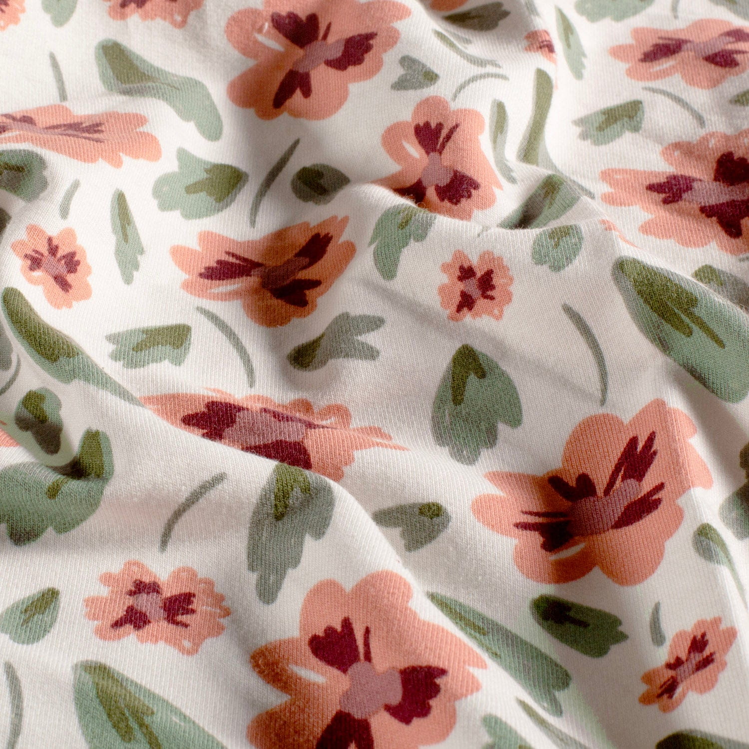 French Terry Digital mit Blumen - ecru (N051)