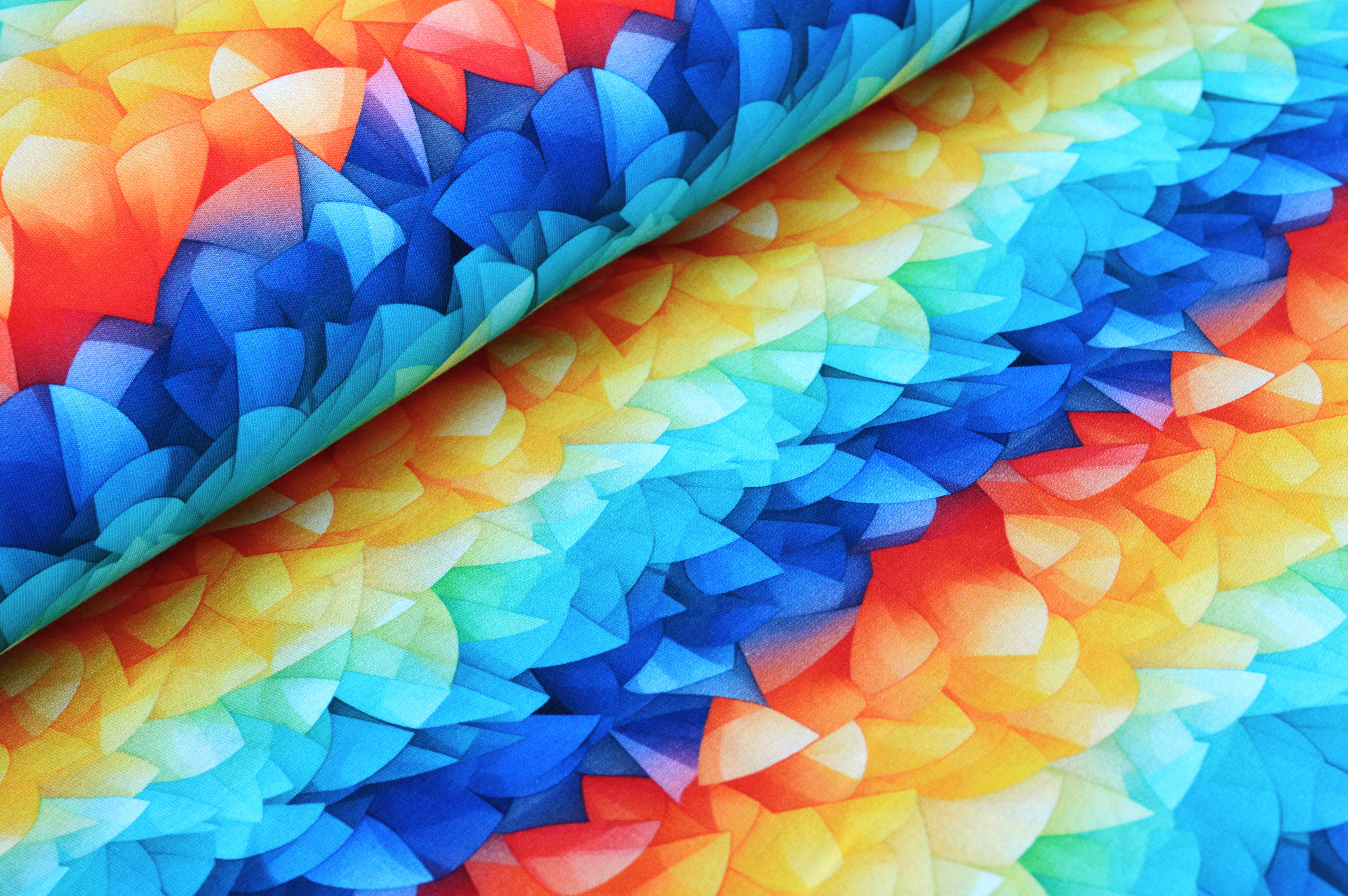 French Terry Digital Eigenproduktion "Color Splash" mit abstraktem Farbverlauf - bunt