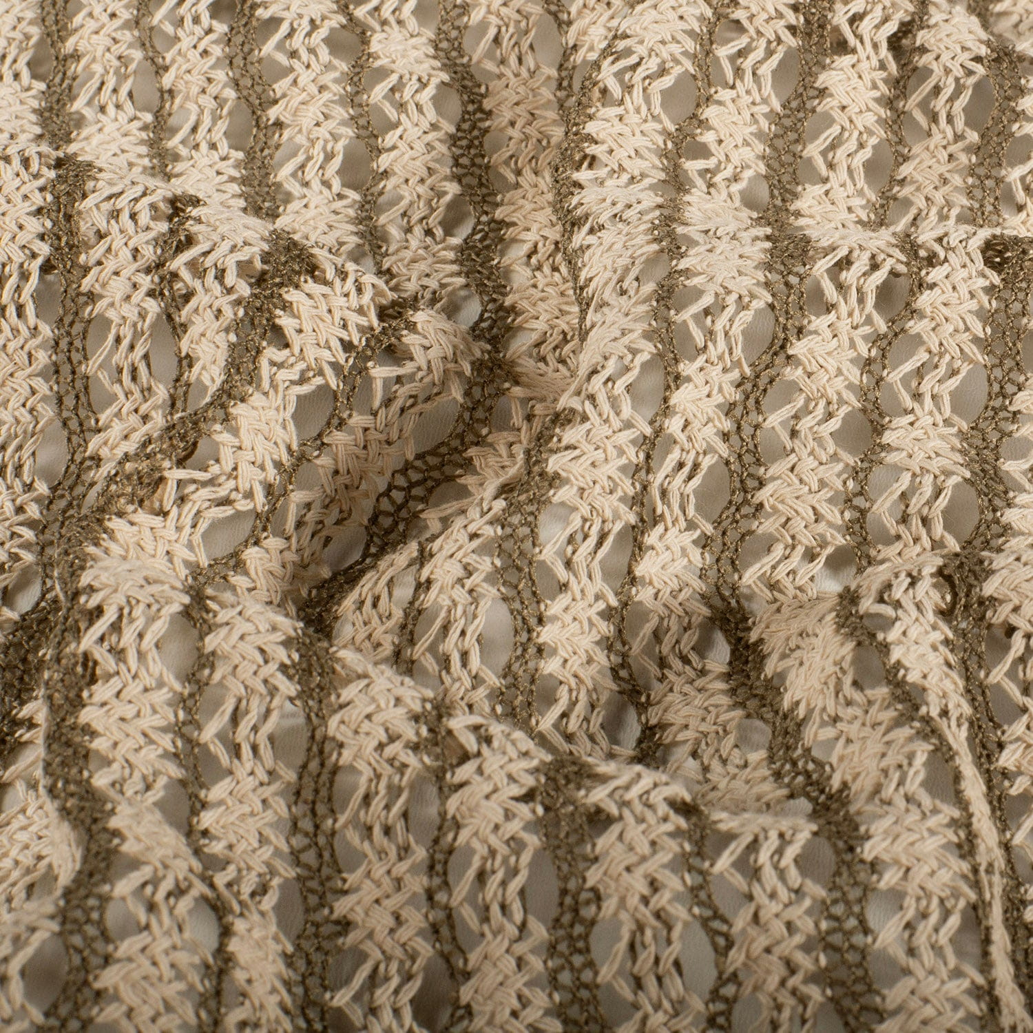 Spitzenstoff „Streifen" - taupe grau