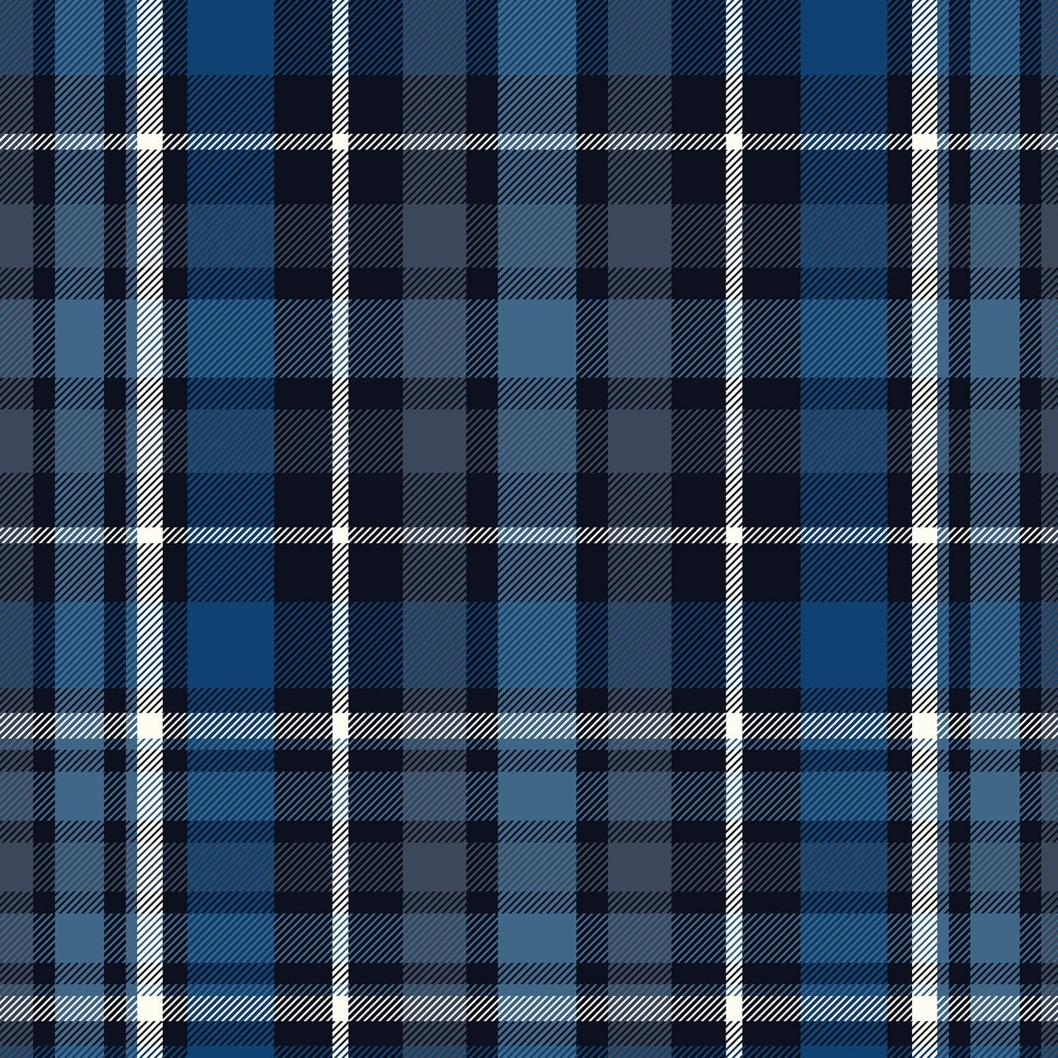 Flanell Stoff mit kleinen Karos - marine (N008) 