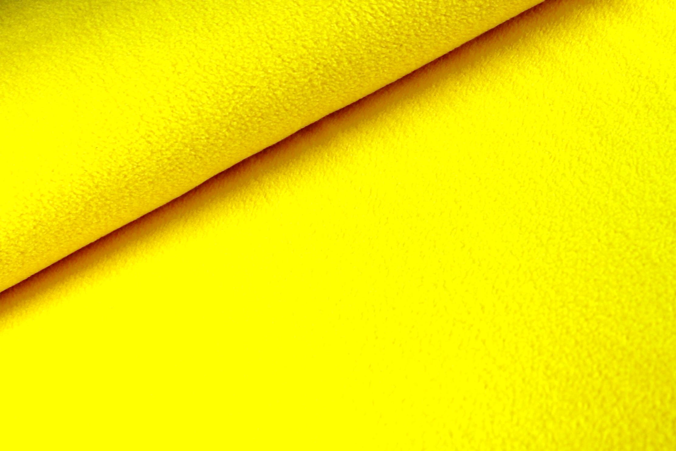 Polar Fleece Baumwollstoff Meterware Gelb Polarfleece-Stoff