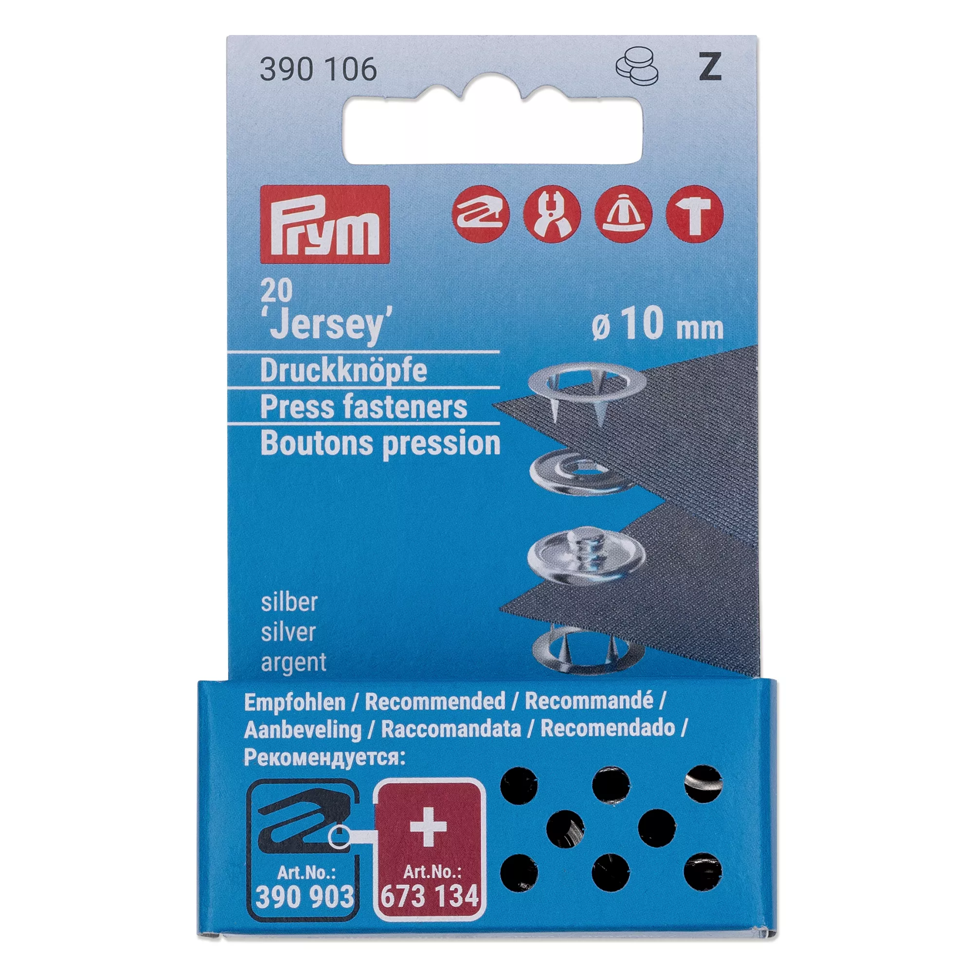 Prym Jersey-Druckknöpfe Nachfüllpackung 10mm