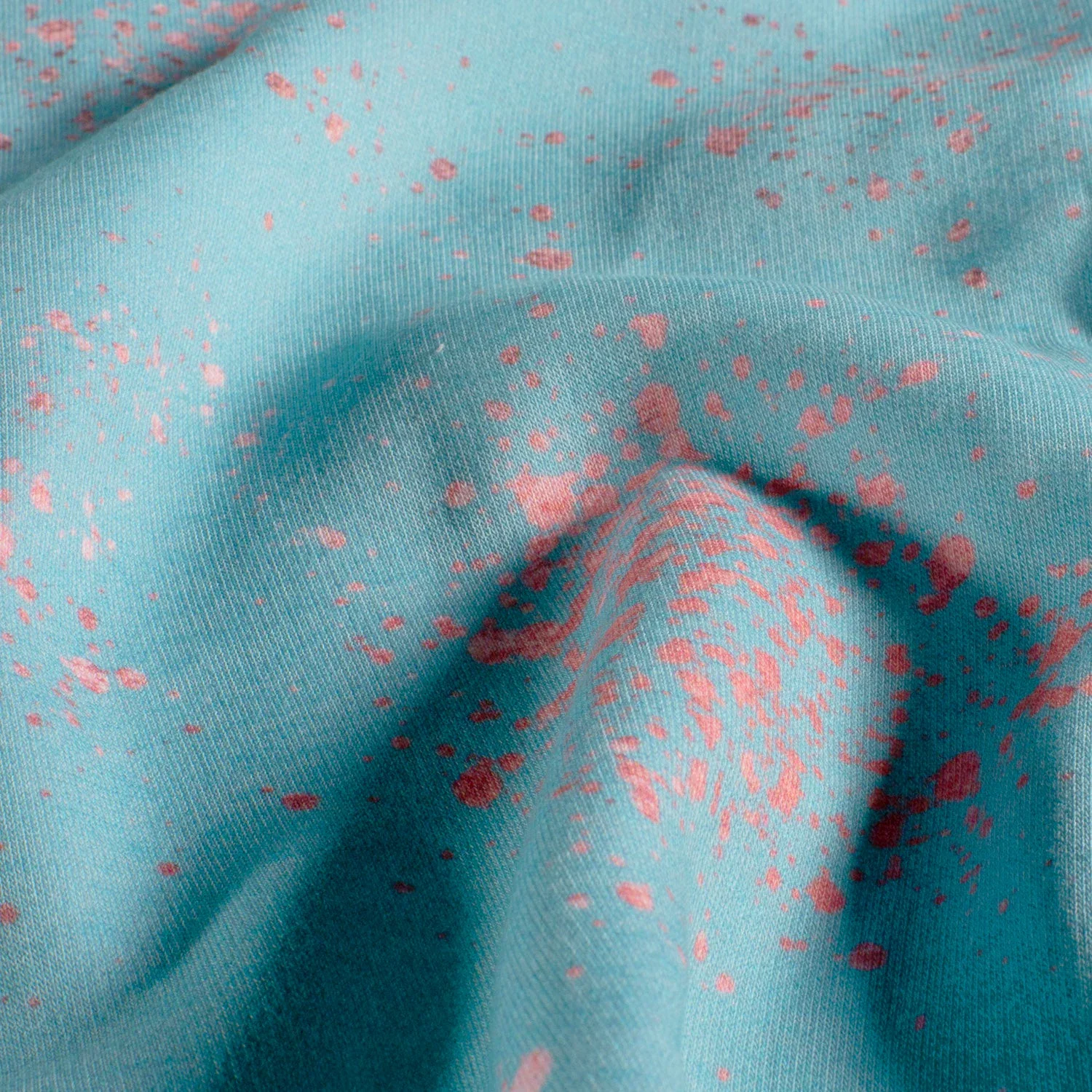 Sweatstoff Glitzerpüppi mit Sprenklern - aqua