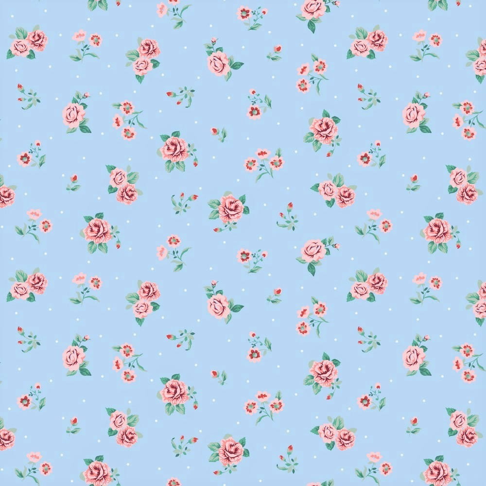 Softsweat angeraut Organic Cotton "Roses" - hellblau