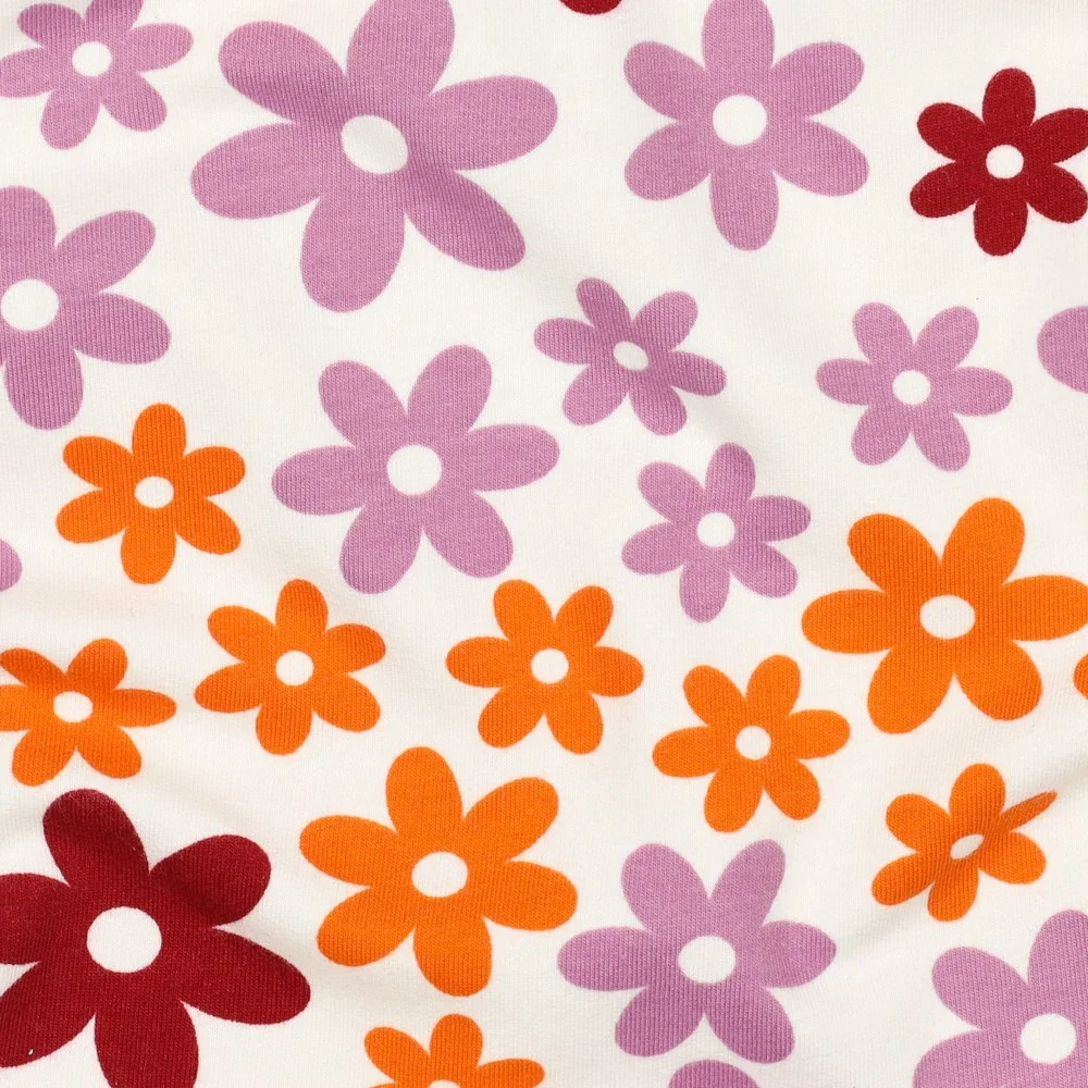 Softsweat mit Retro-Blumen - ecru (V002)