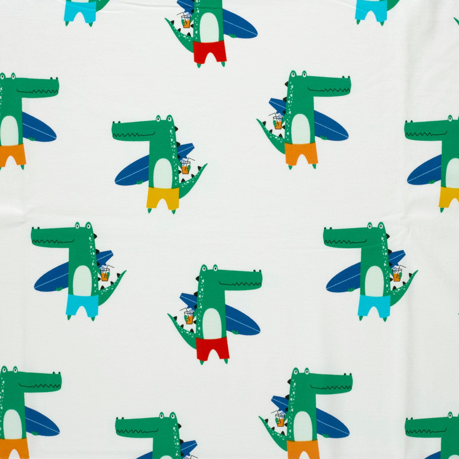 Baumwolljersey "Surf Croco" mit Krokodilen - ecru (N051)