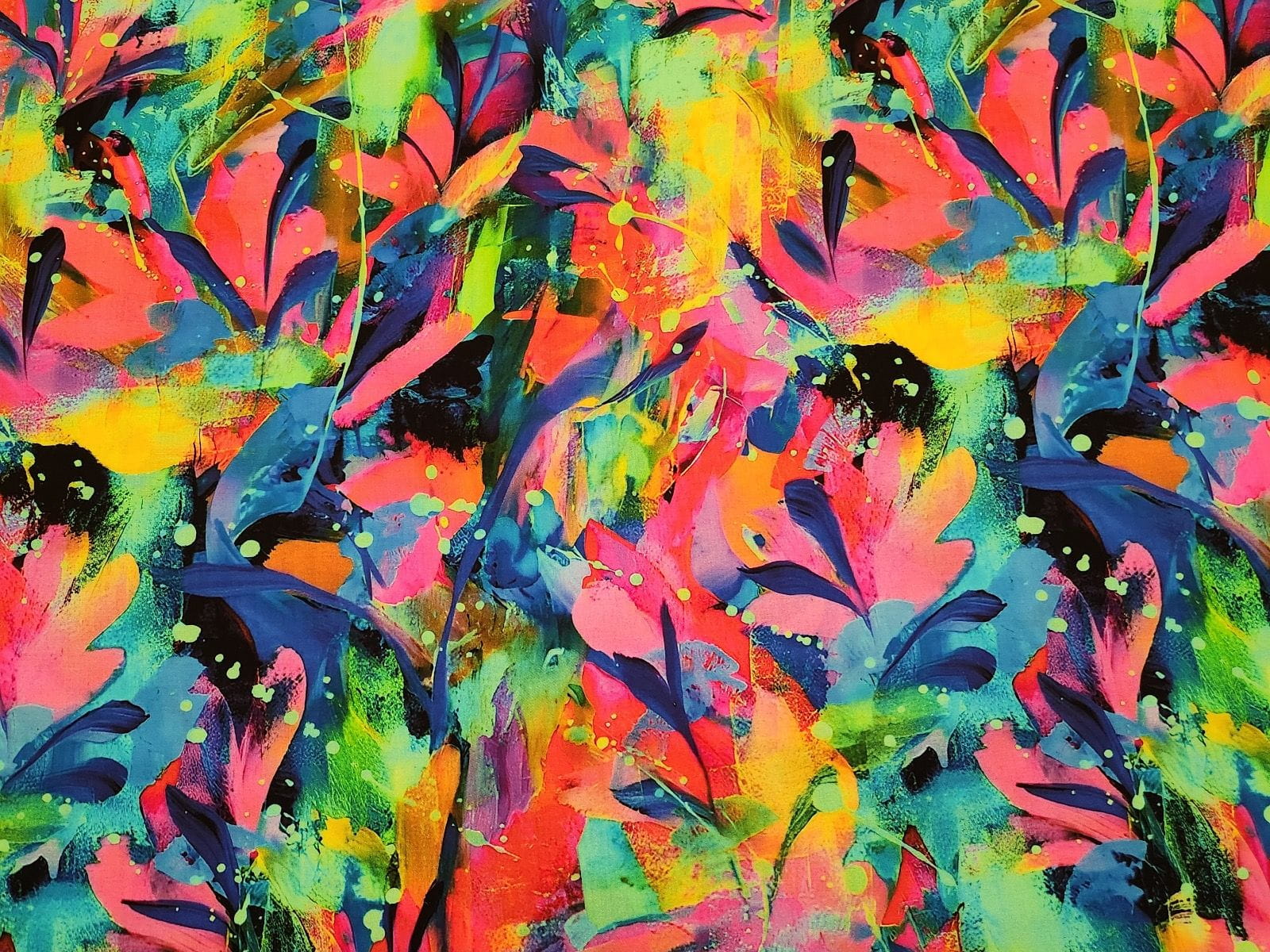 Viskose Digital mit floralem leuchtendem Muster - multicolor