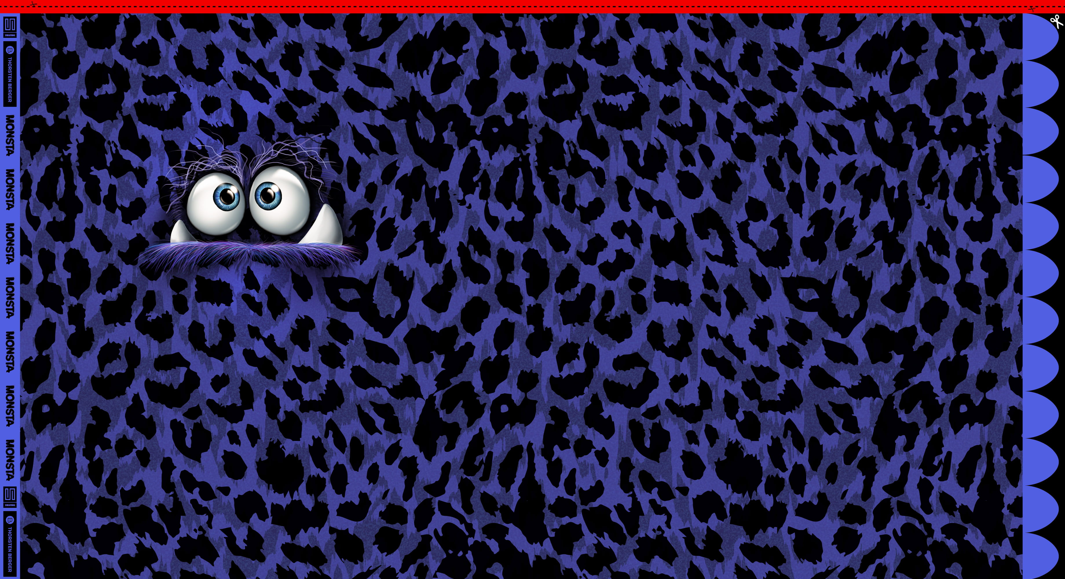 French Terry Panel "Monsta" by Thorsten Berger - blau