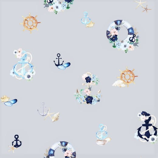 Canvas Digital "Romantic Nautical" - hellgrau 