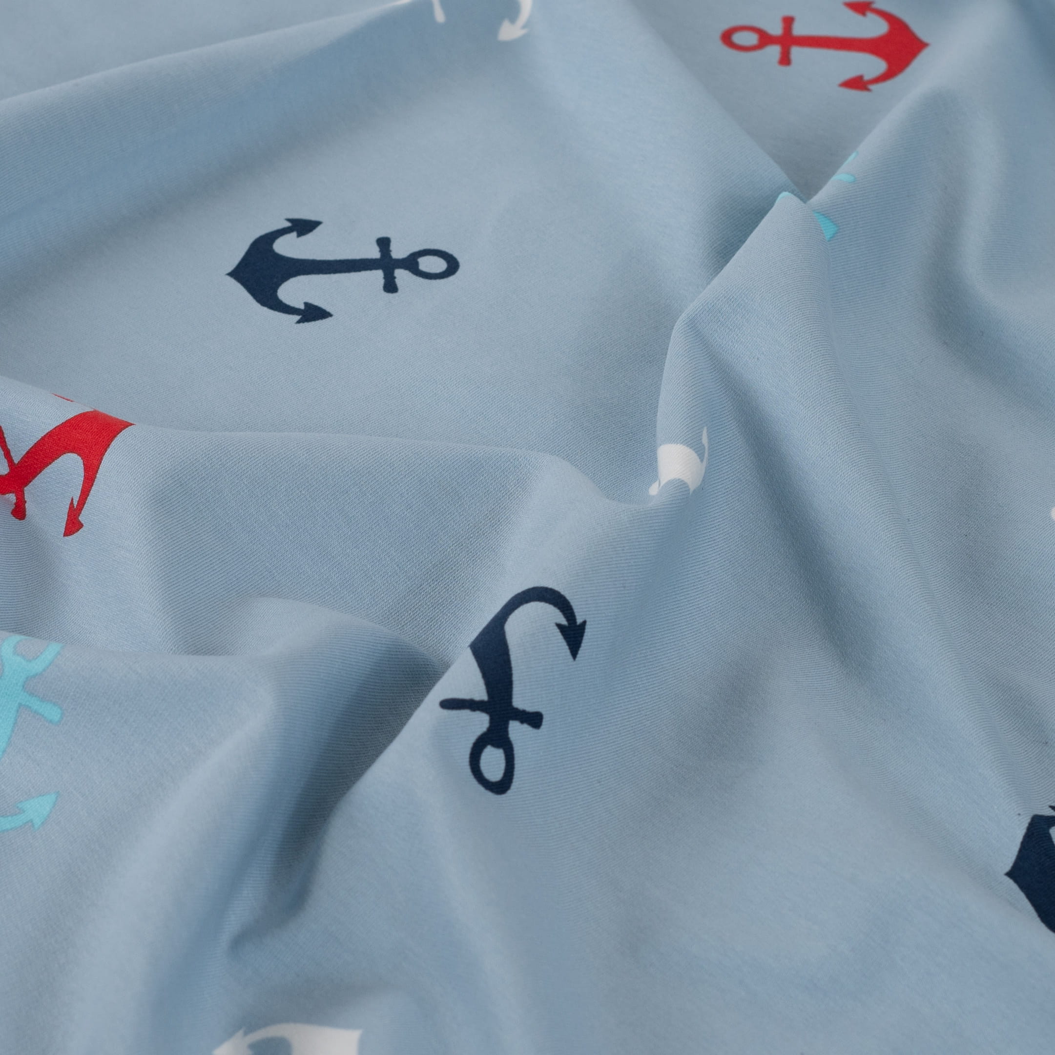 Sommersweat French Terry mit Ankern - light denim (Q920)