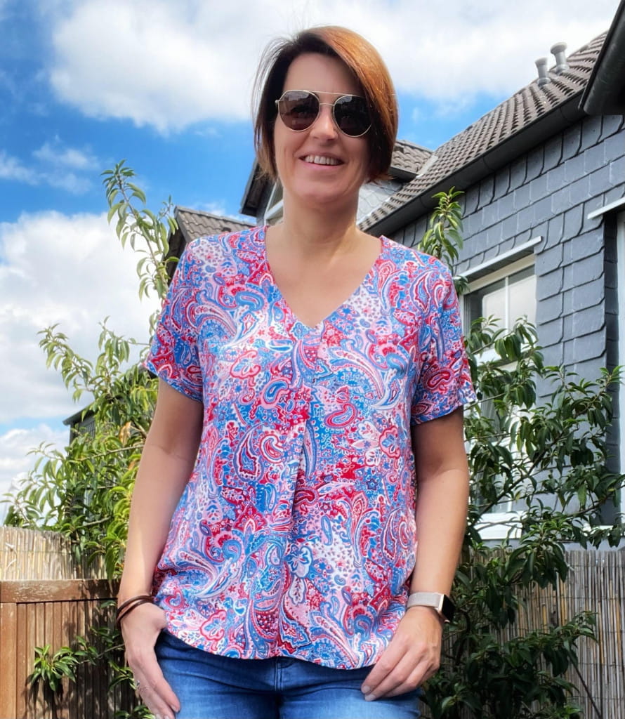 Papierschnittmuster Bluse/Tunika Flora für Damen 32-58 von Fadenkäfer