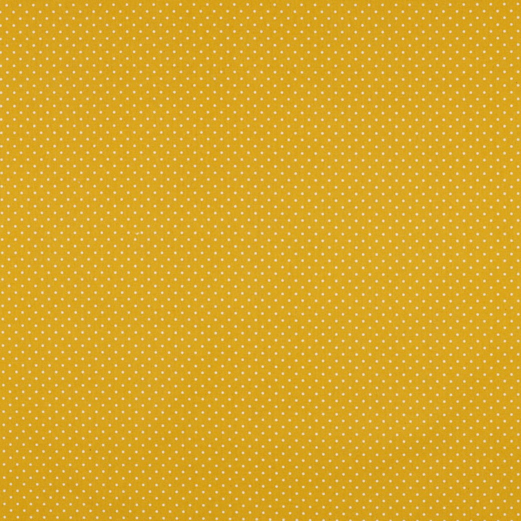 Baumwollstoff beschichtet gelb mit weißen Punkten (016) 
