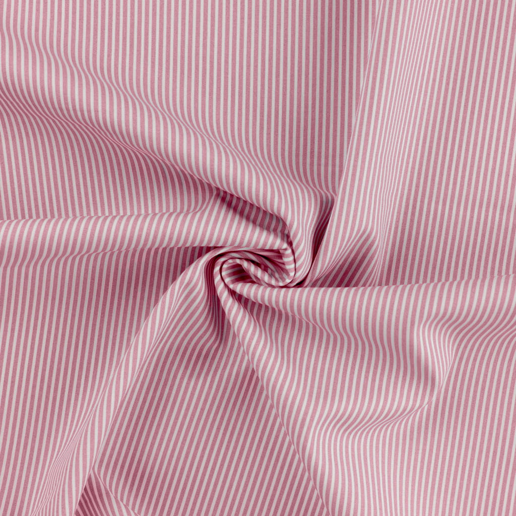 Baumwollstoff old rose mit kleinen weißen Streifen (313)  