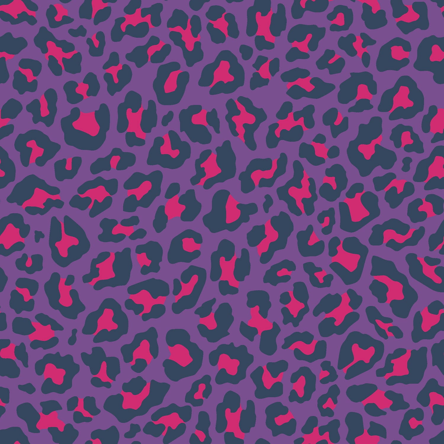 Baumwollstoff Popeline mit Leopardenmuster - violett (N044)