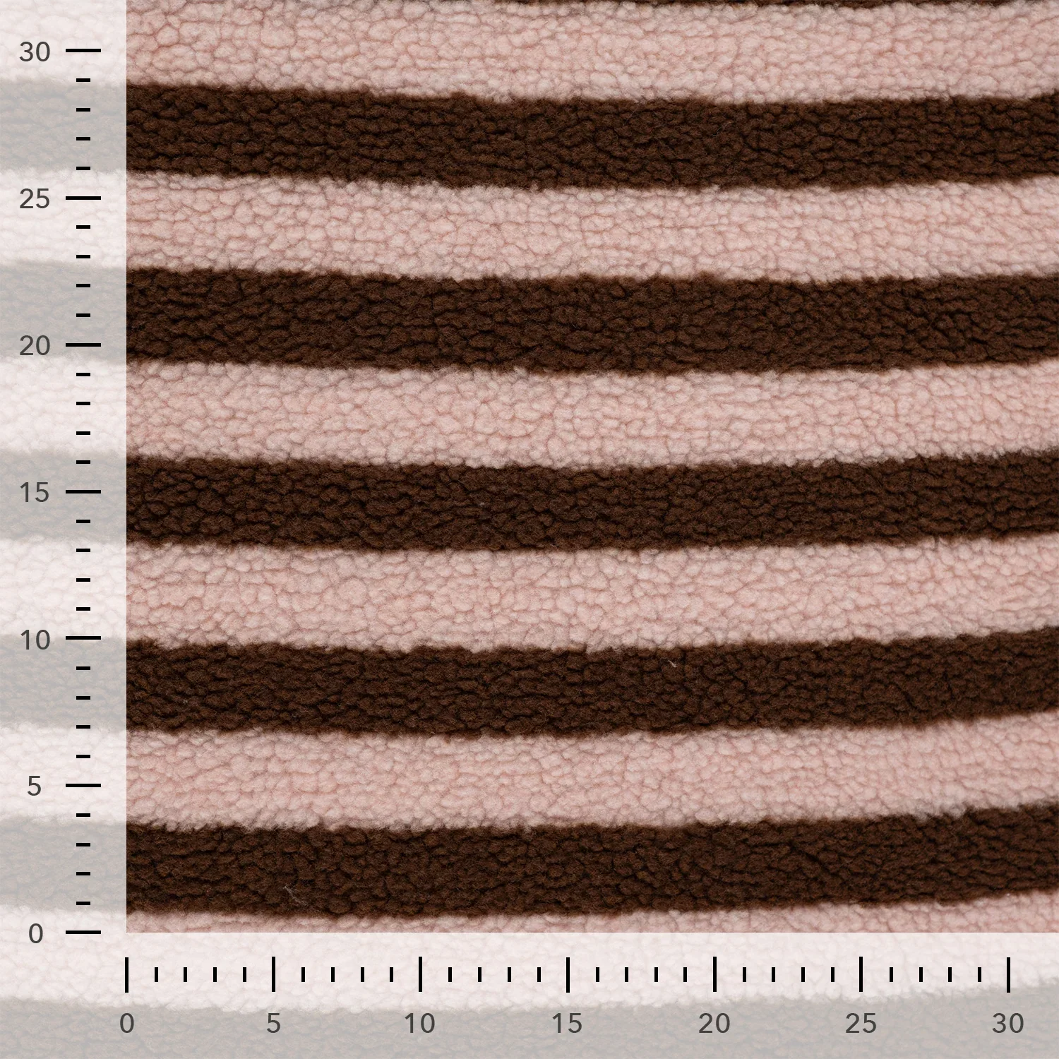 Teddystoff Jacquard mit Ringeln - puderrosa (Q120)